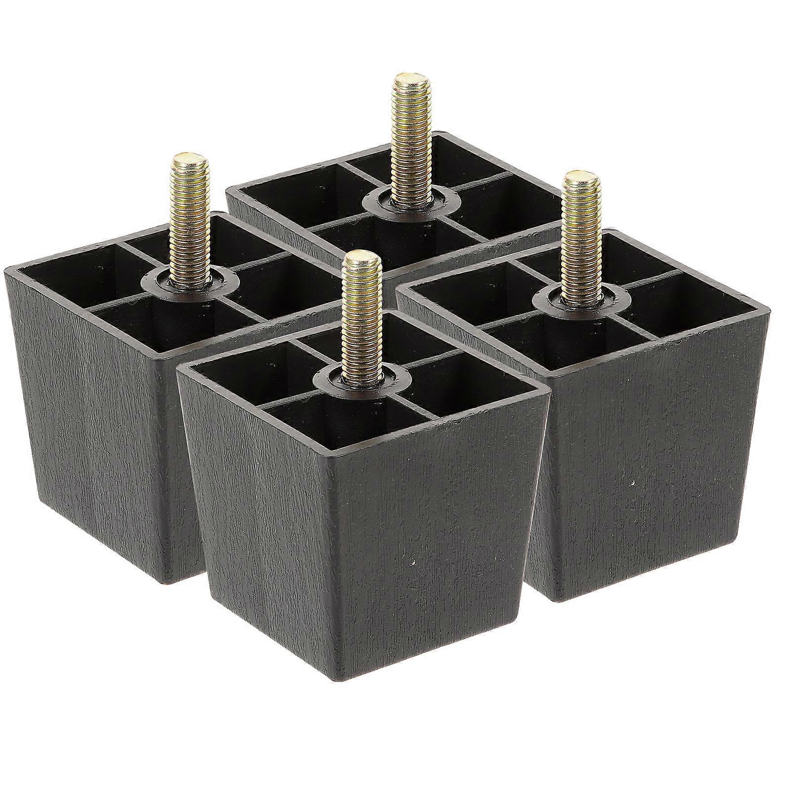 Stück Möbelfüße, Quadratische Schrankfüße, Erhöhte Füße, Sofafüße-8.00x5.20x5.20cm-black