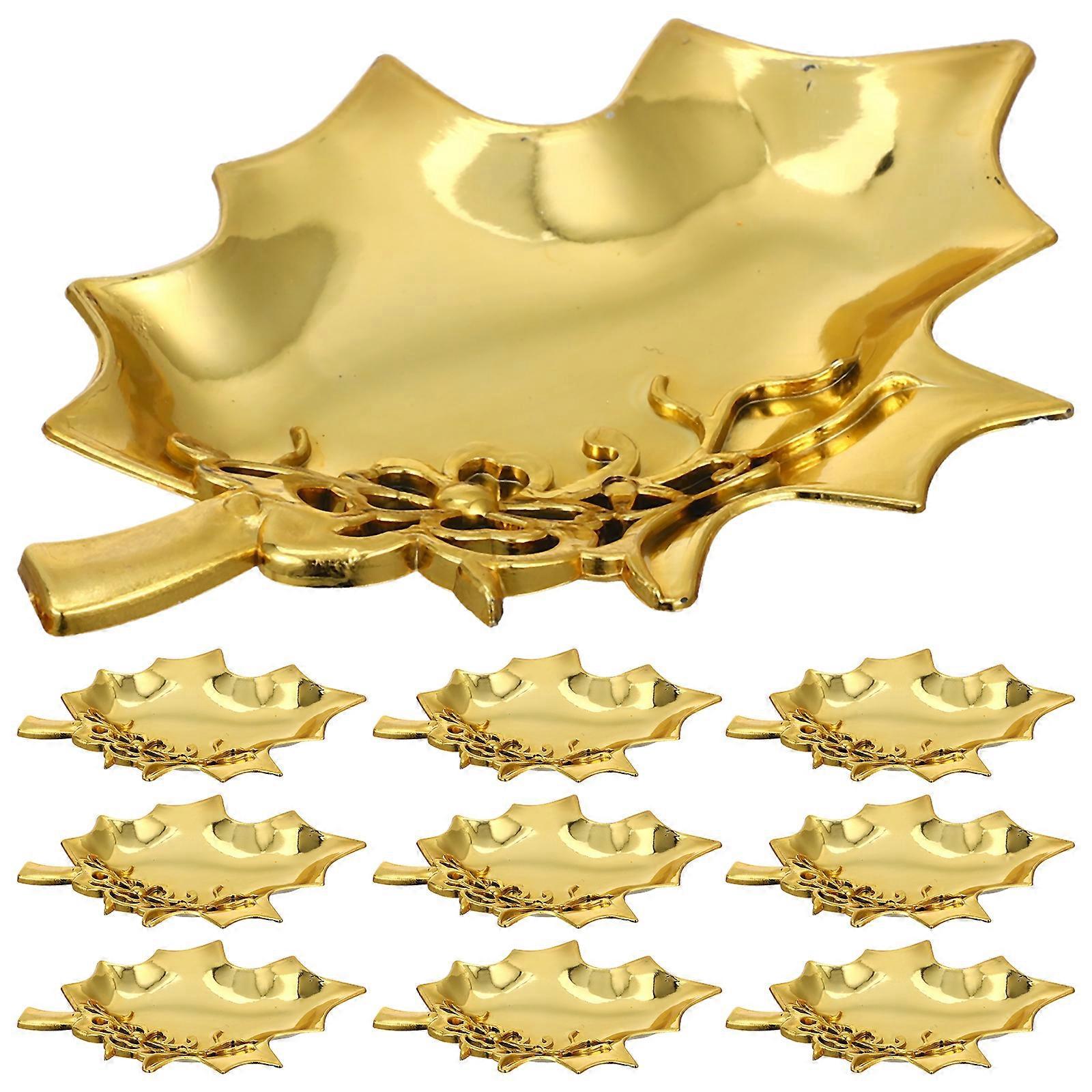 12-teiliges Serviergeschirr-set, Wiederverwendbare Pastateller, Teller Für Westliche Gerichte-11.00x7.50x1.10cm-golden