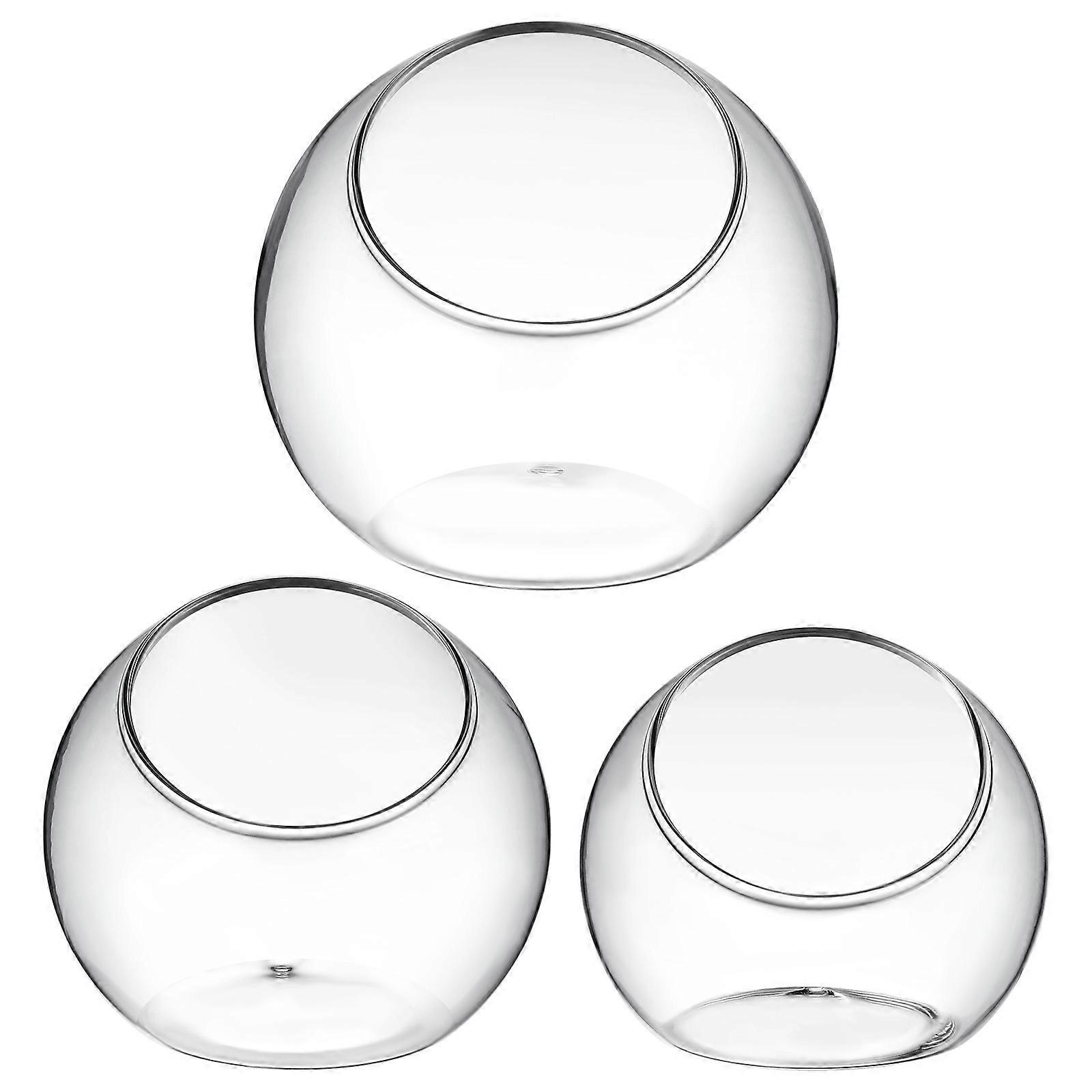 3-teiliges Terrarium-set: Glasschalen, Vasen, Pflanzgefäße Für Luftpflanzen, Ideal Für Zuhause Und Büro-12.00x12.00x12.00cm