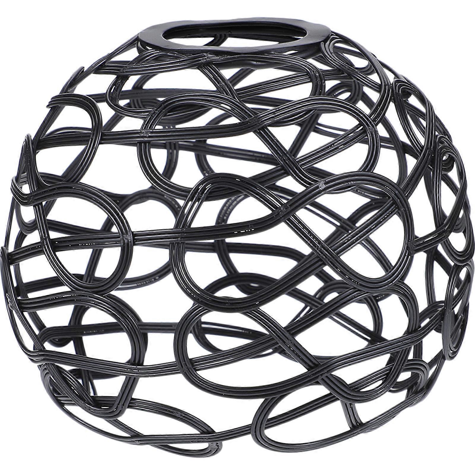 Lampenschirm Aus Metalldraht, Hohle Lampenabdeckung, Dekorativer Lampenschirm-ersatz-10.00x10.00x8.00cm-black