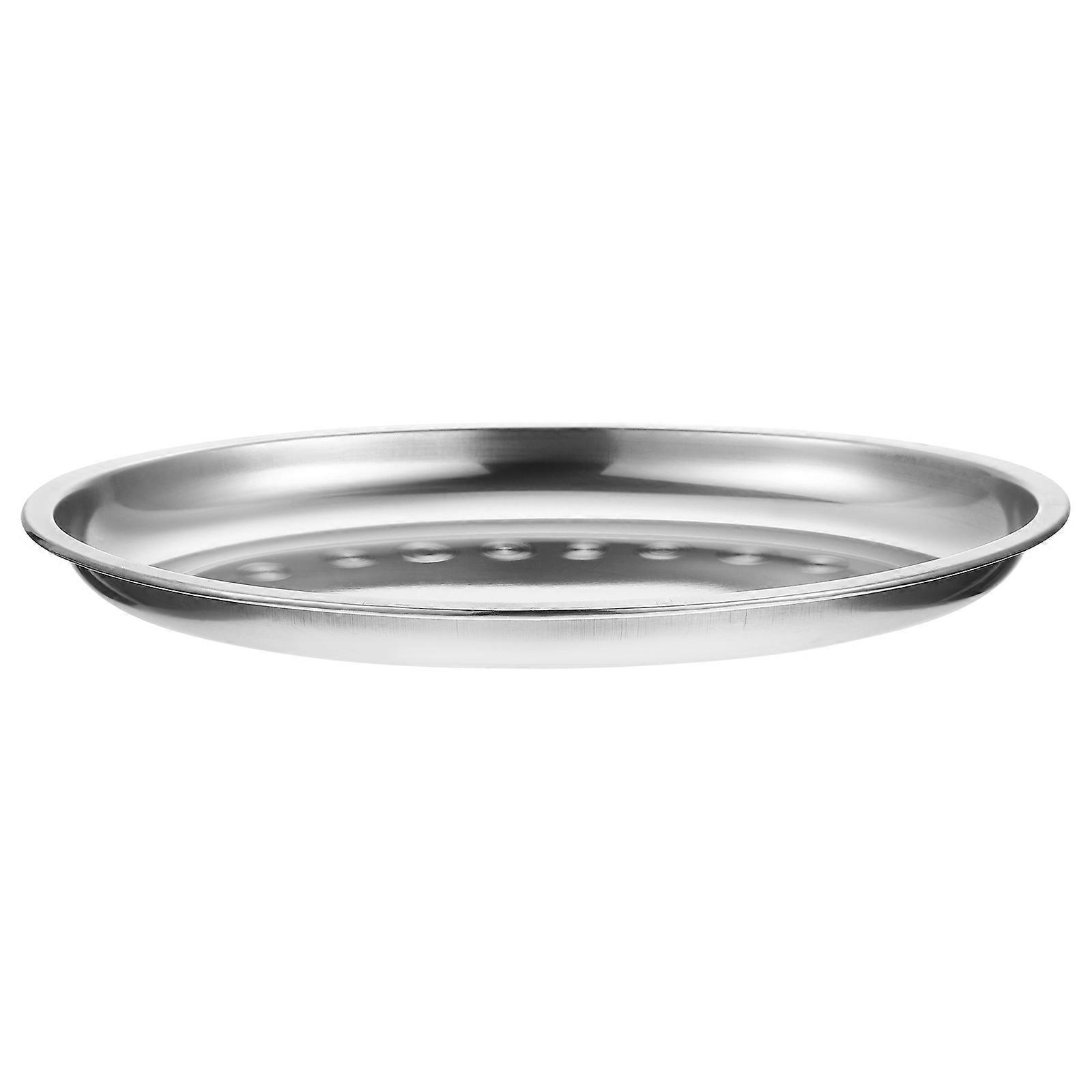 Stück Ovale Edelstahlplatte Für Dampfenden Fisch, Snacks Und Desserts-30.00x19.70x2.70cm-silver