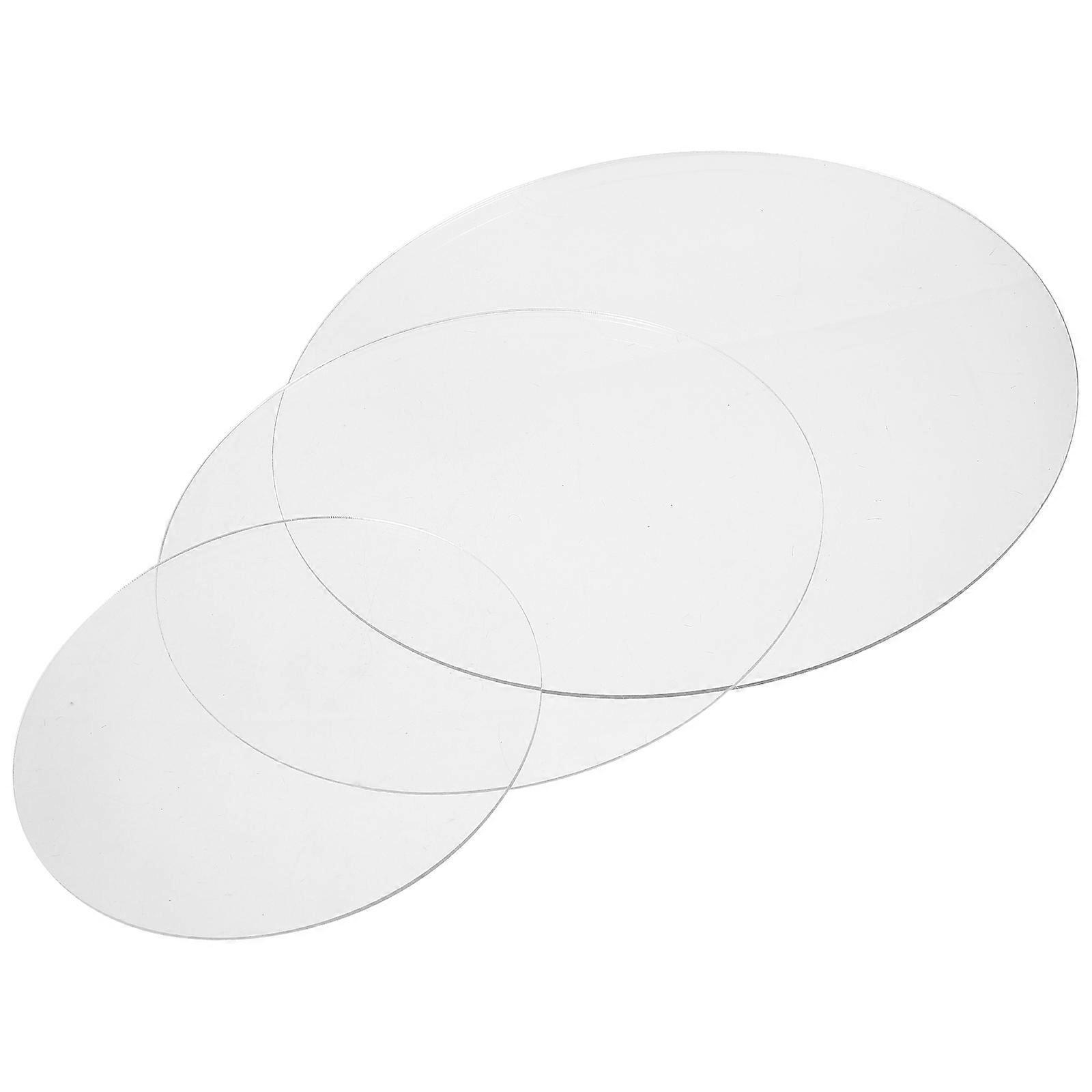 3er-pack Runde Acryl-kuchenscheiben, Runde Kuchenuntersetzer, Präsentationsplatten-25x25x0.2cm