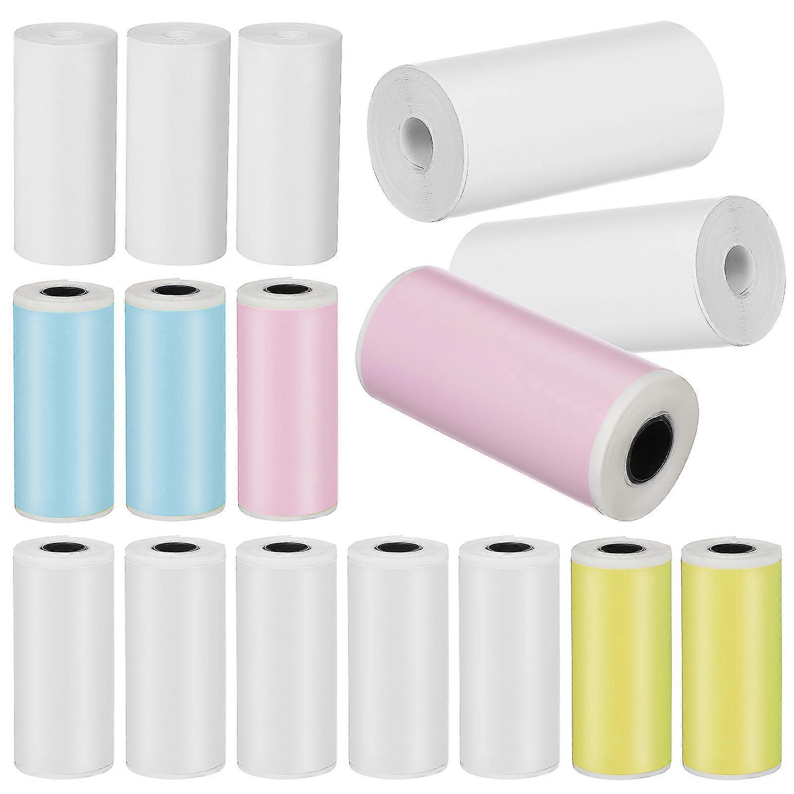 16 Rollen Mini-druckerpapier, Thermodruckerpapier, Mini-taschendrucker-aufkleber, Mini-thermodrucker-etikettenpapier-5.60x2.50x2.50cm-multi
