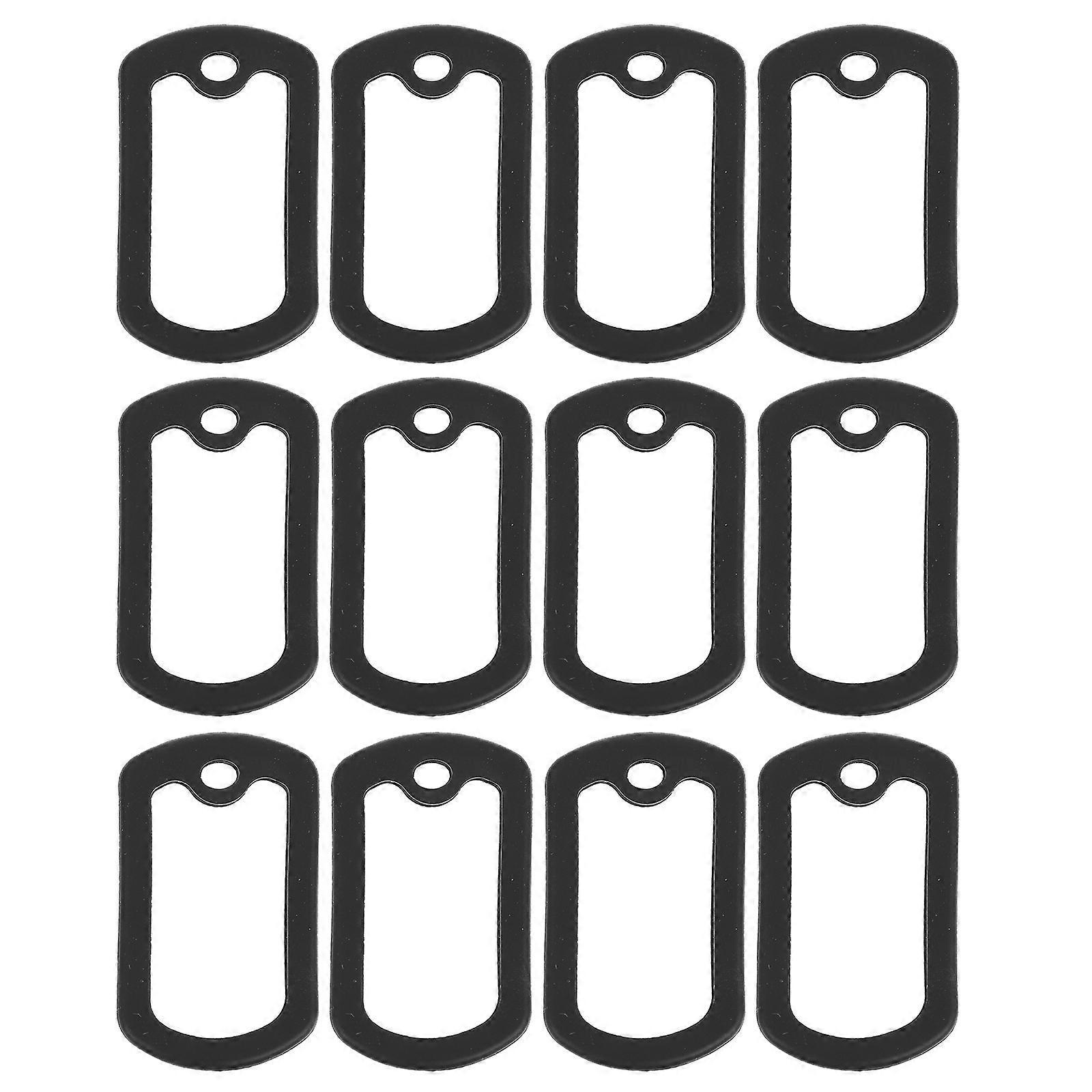 12 Stück Silikon-schalldämpfer Für Hundemarken Im Militärstil, Silikon-schutzhüllen Für Hundemarken-5.00x3.00x1.00cm-black