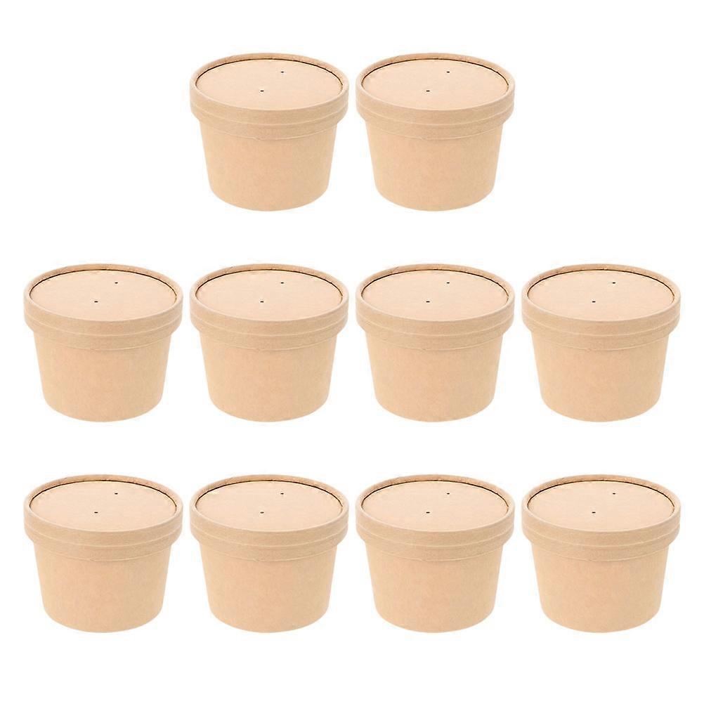 10 Sets Einweg-eisbecher Aus Papier, Dessertbecher Zum Servieren Von Puddings-9.00x9.00x6.00cm