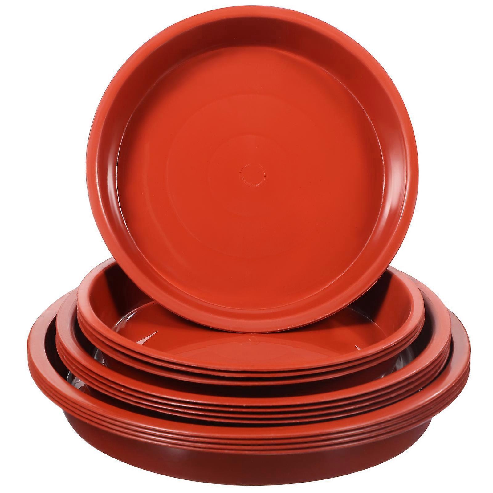 12 Stück Pflanzenuntersetzer, Blumentopfuntersetzer, Tropfschalen Für Pflanzen, Runde Pflanzenuntersetzer, Wasserschalen Für Pflanzen-14.00x14.00x2.00cm-red