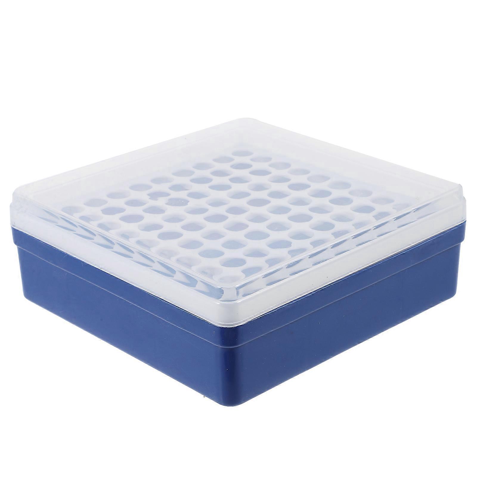 Reagenzglashalter, Probenröhrchen-aufbewahrungsbox, Wiederverwendbarer Reagenzglas-organizer, Labor-reagenzglaskoffer (100 Löcher)-14.50x14.50x5.50cm