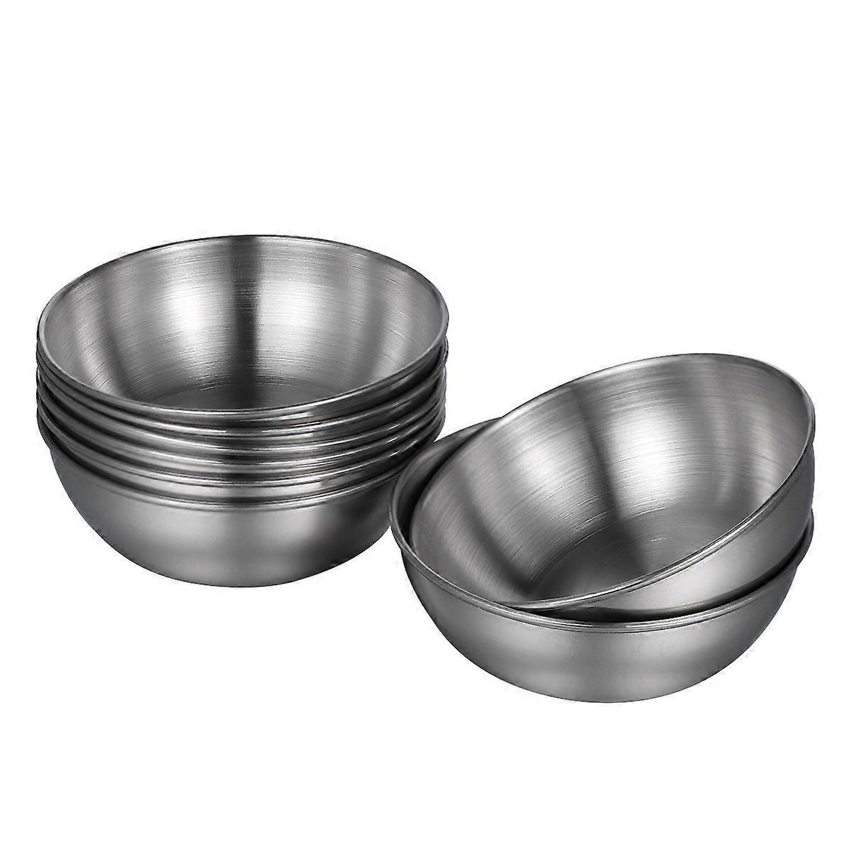 Bestonzon 8-teiliges Edelstahl-saucenschälchen-set, Runde Gewürzschälchen, Untertassen, Vorspeisenteller-8.00x8.00x3.00cm