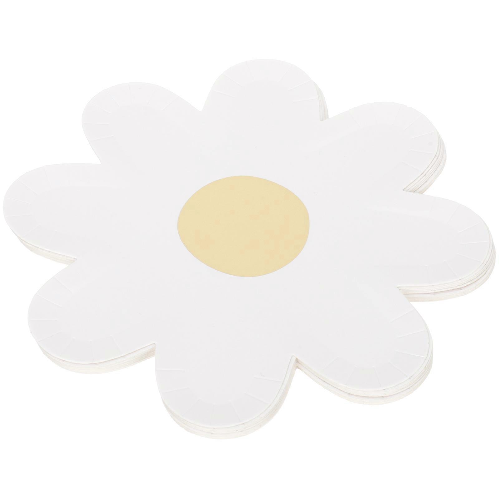 20 Stück Einweg-pappteller In Blumenform, Festliche Partyteller Für Picknicks-18.00x18.00x0.50cm-white