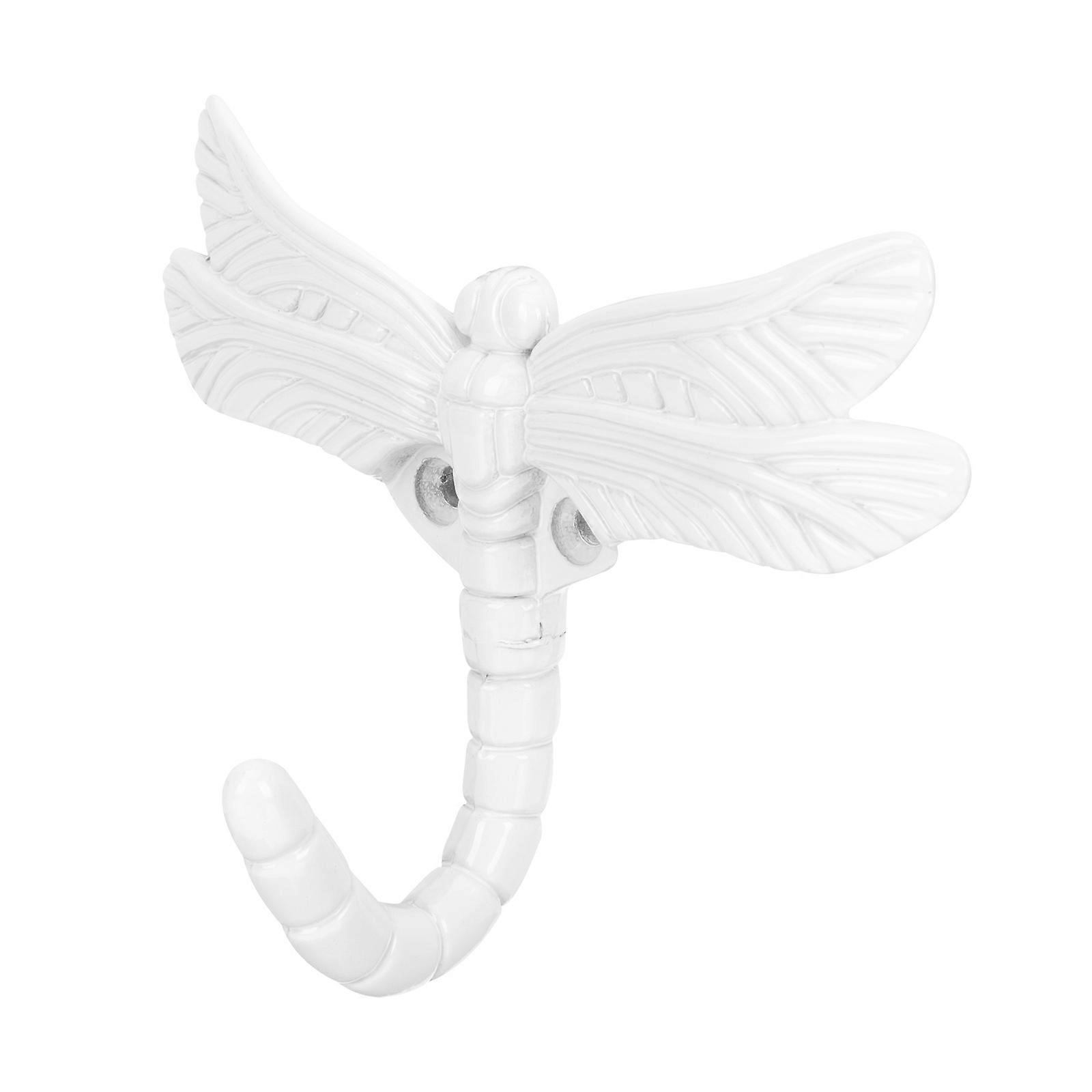 Set Wandhaken, Libellenmotiv, Dekorativer Haken Für Mäntel, Hüte Und Schlüssel-11.5x7.5cm-white