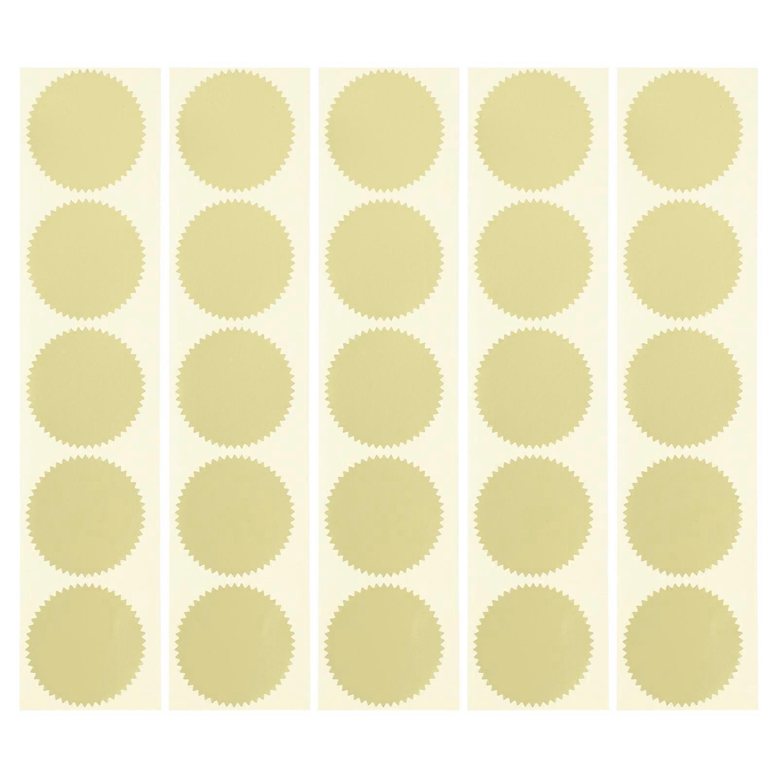 100 Stück Zahnradförmige Siegelaufkleber Für Briefumschläge, Zertifikate Und Akten-5x5cm-golden