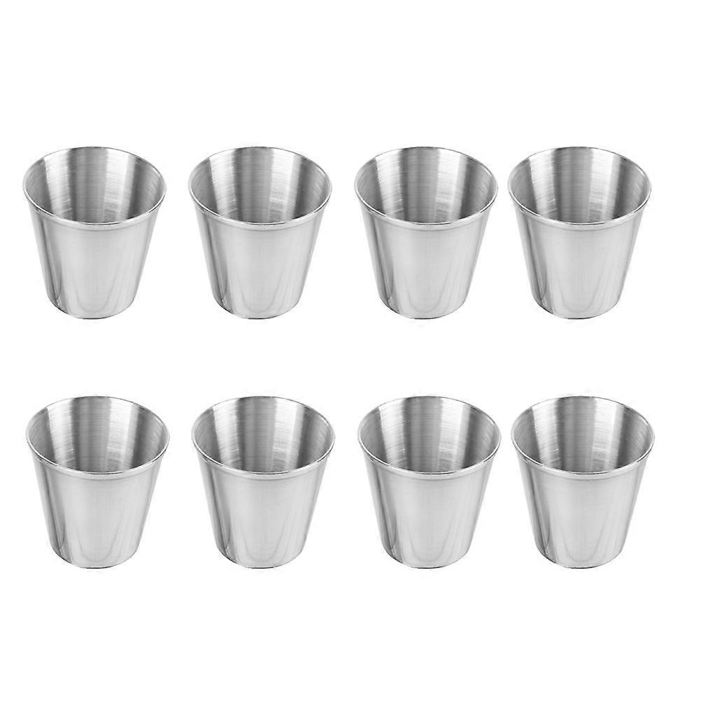 6er-set Edelstahlbecher, Edelstahl-schnapsbecher, Tragbare Trinkbecher-4.00x4.00x4.00cm-silver