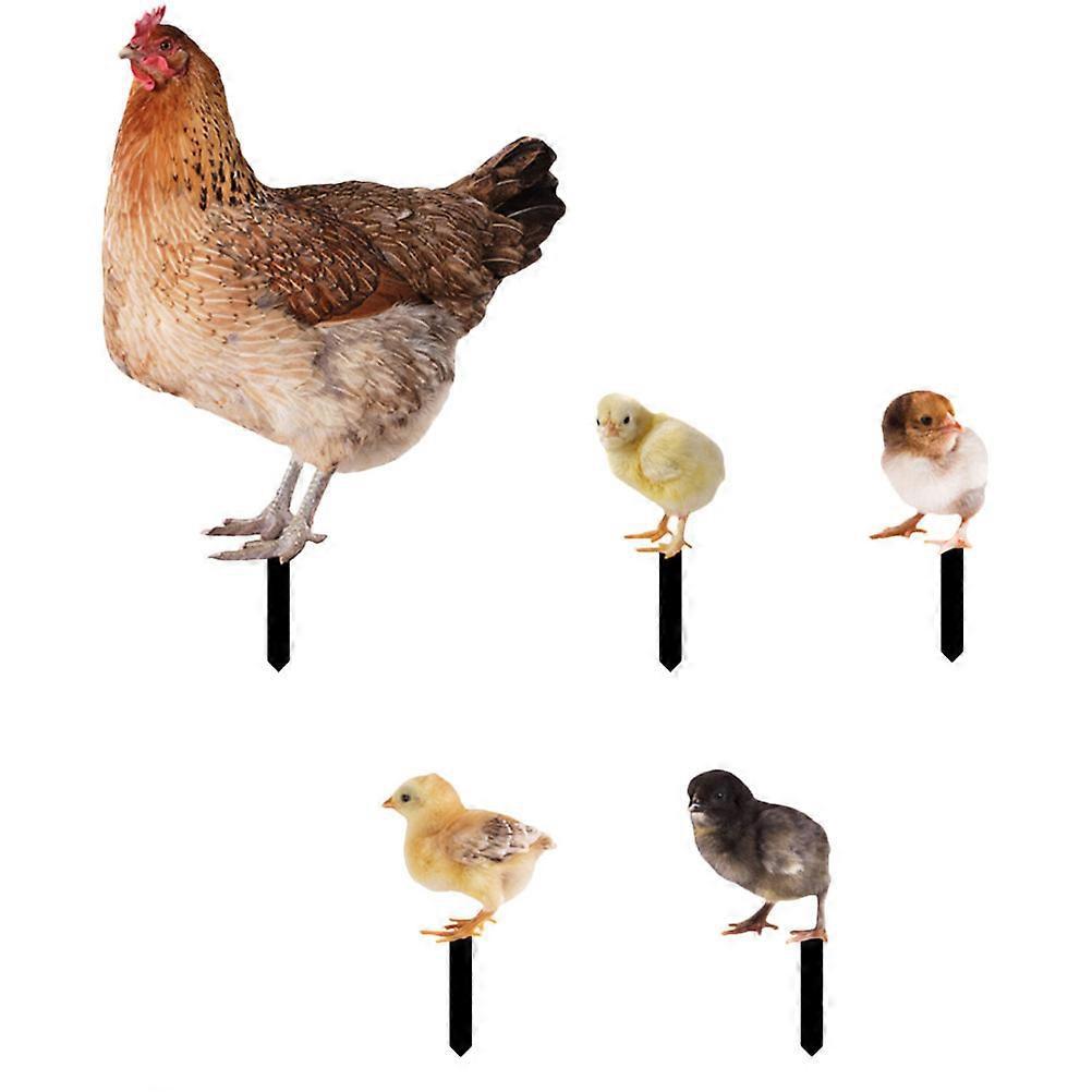 5er-set Künstliche Hühnerfiguren Zur Rustikalen Dekoration Von Terrasse Und Garten-16.5x23.6cm
