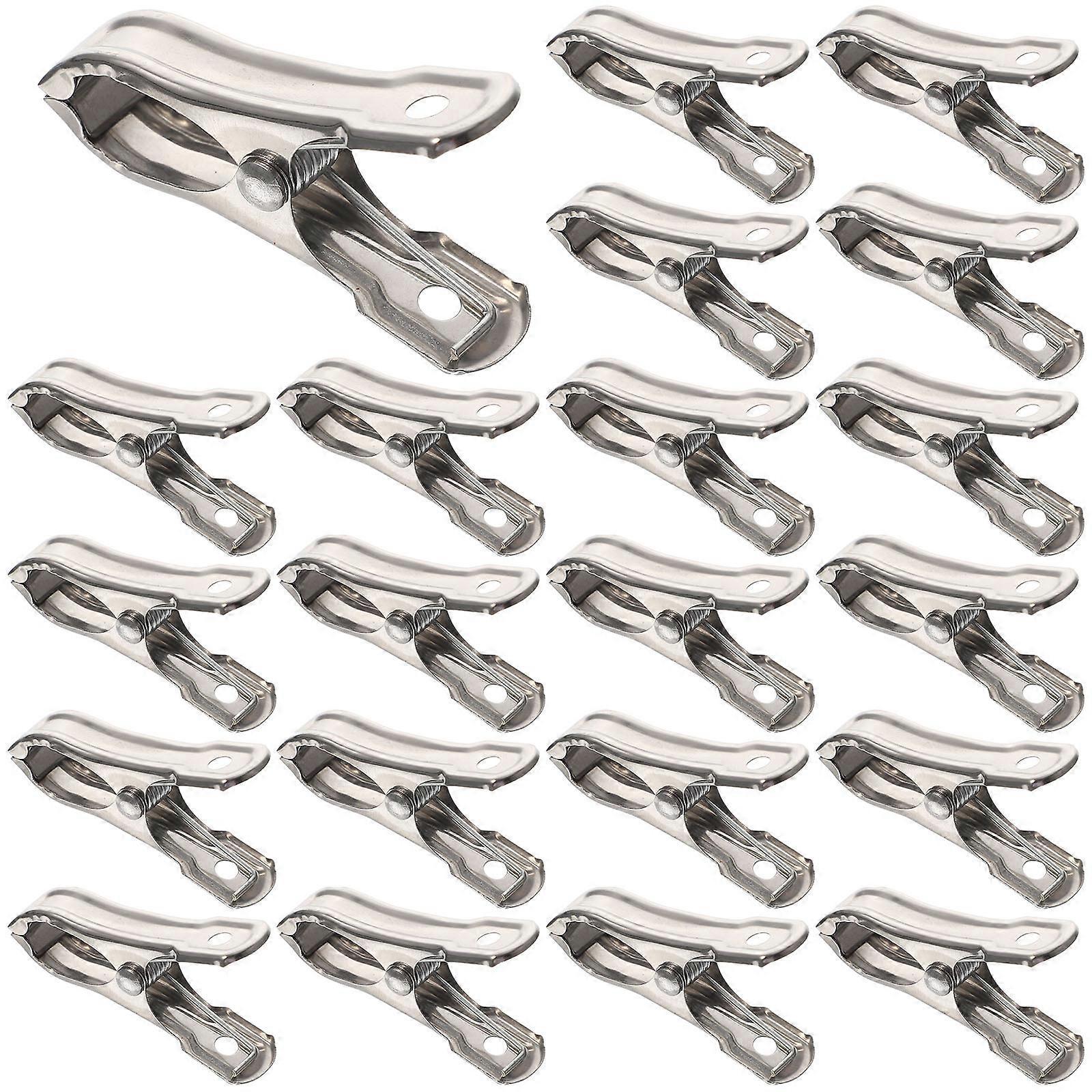 40 Stück Gewächshausclips Aus Edelstahl, Gartenclips Mit Feder-5.5x3x1cm-silver
