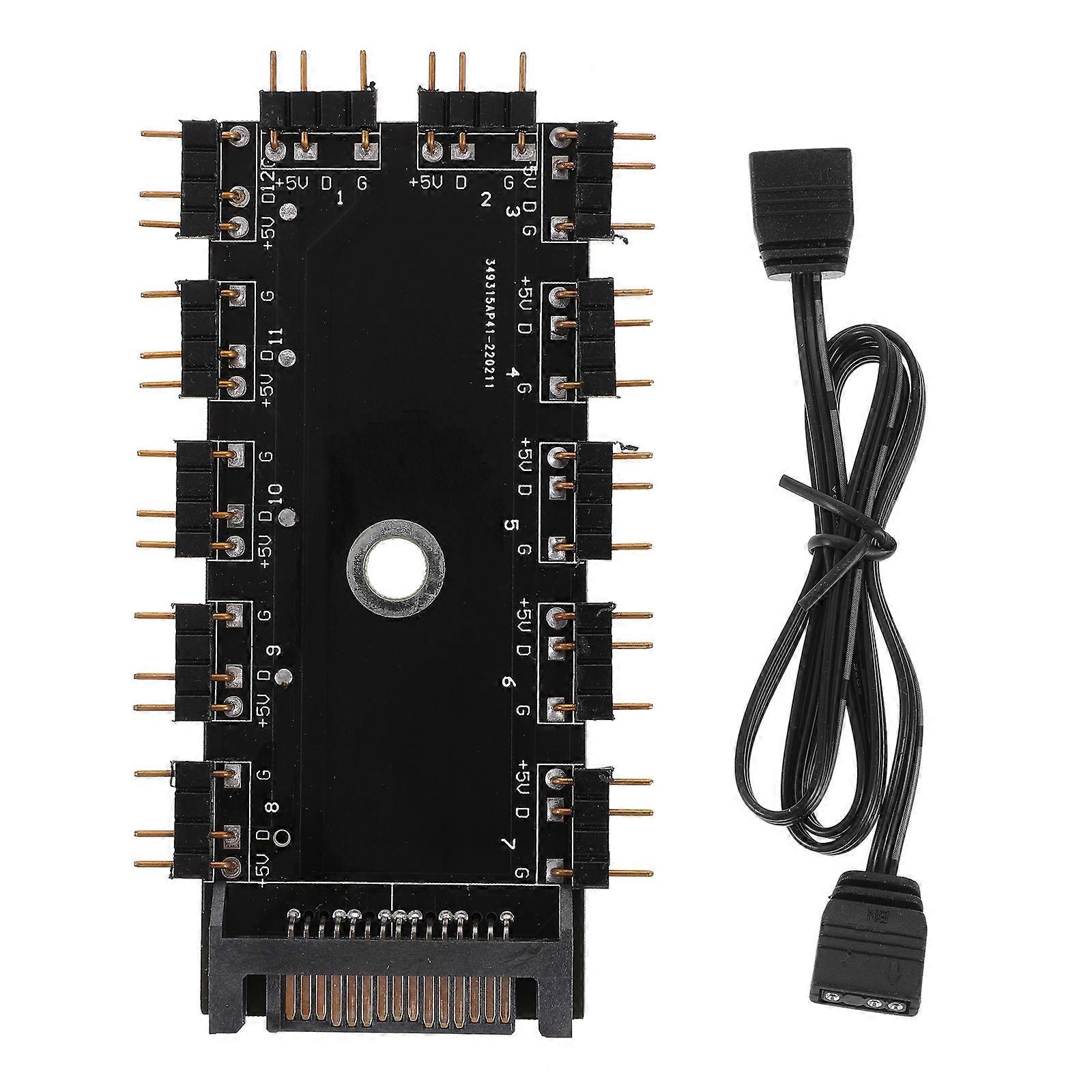 Set Professioneller Argb-hub-mehrzweck-rgb-lüfter-hub-controller-pc-lüfter-hub-controller-rgb-zubehör-8.20x4.20x0.80cm