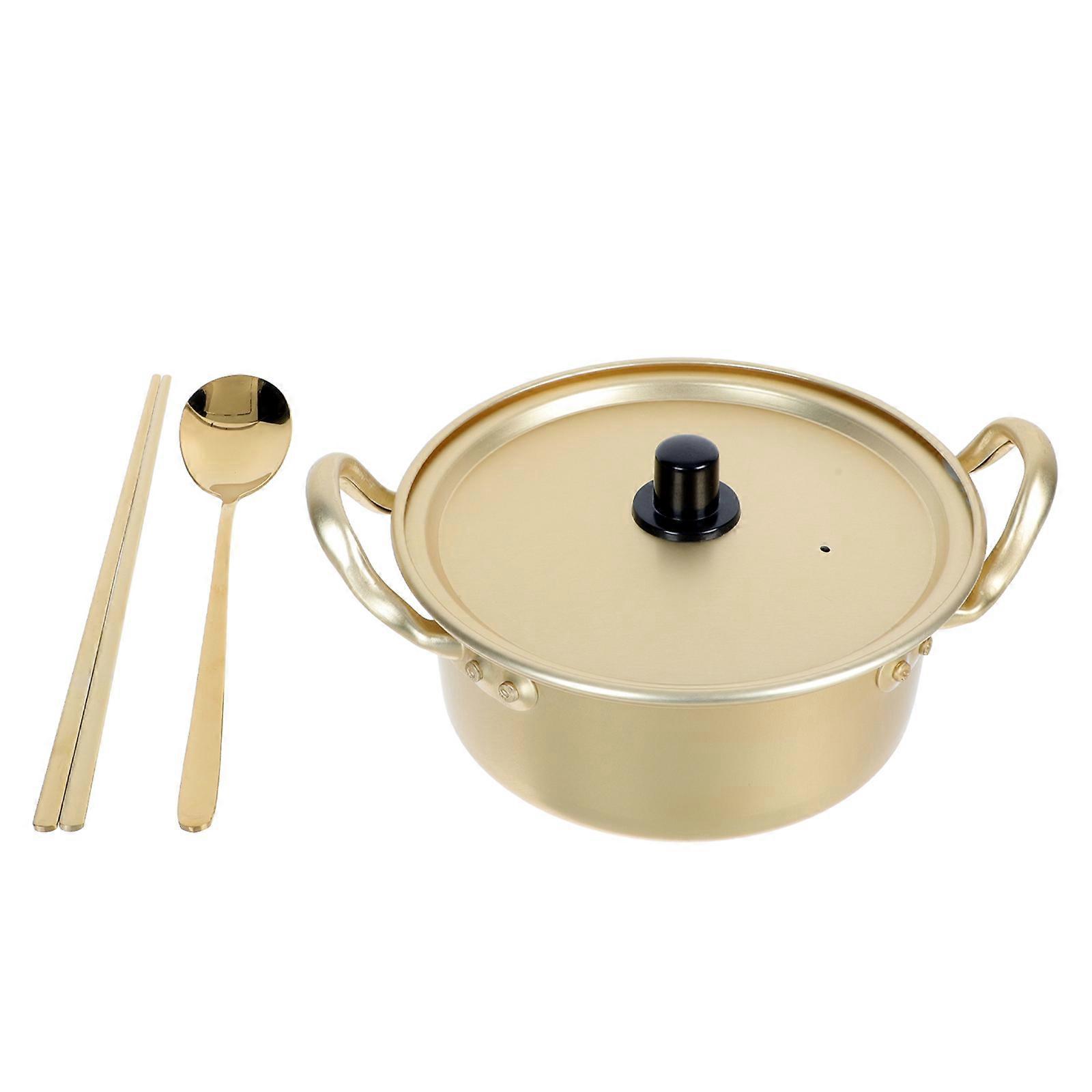 Set Binaural Aluminium-nudeltopf, Hitzebeständige Ramen-pfanne Für Die Küche-16x16cm-golden