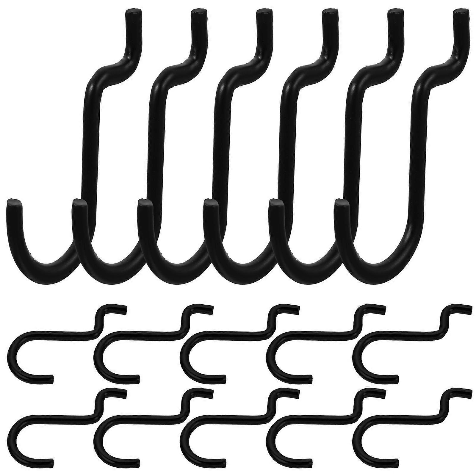 20 Stück Metall-lochwandhaken, Garagen-lochwandhaken, Werkstatt-hängehaken-4x3cm-black