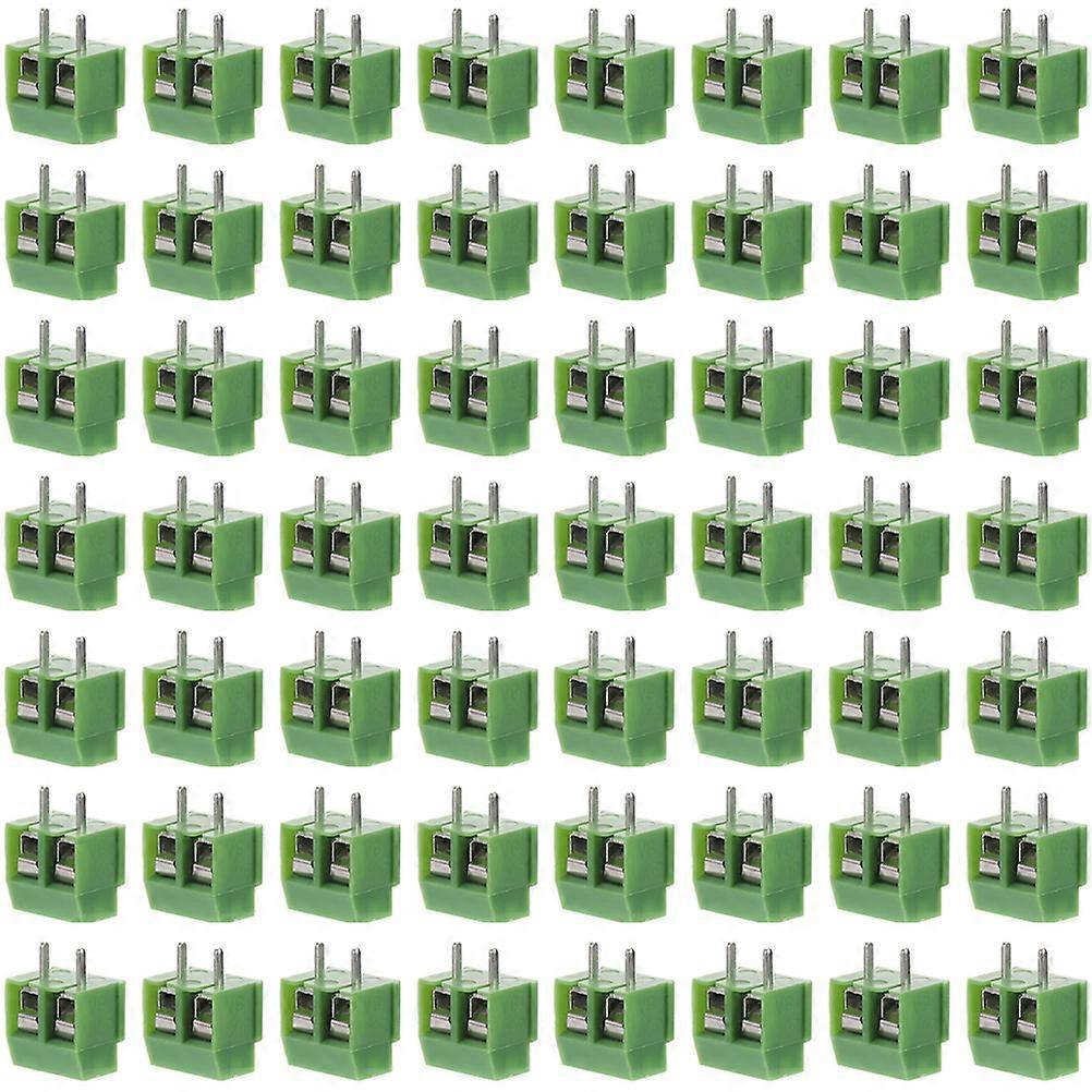 80 Stück Schraubklemmenblöcke, 5,08 Mm Rastermaß, 2-polig, Für Leiterplattenmontage-1.3x1x0.7cm-green