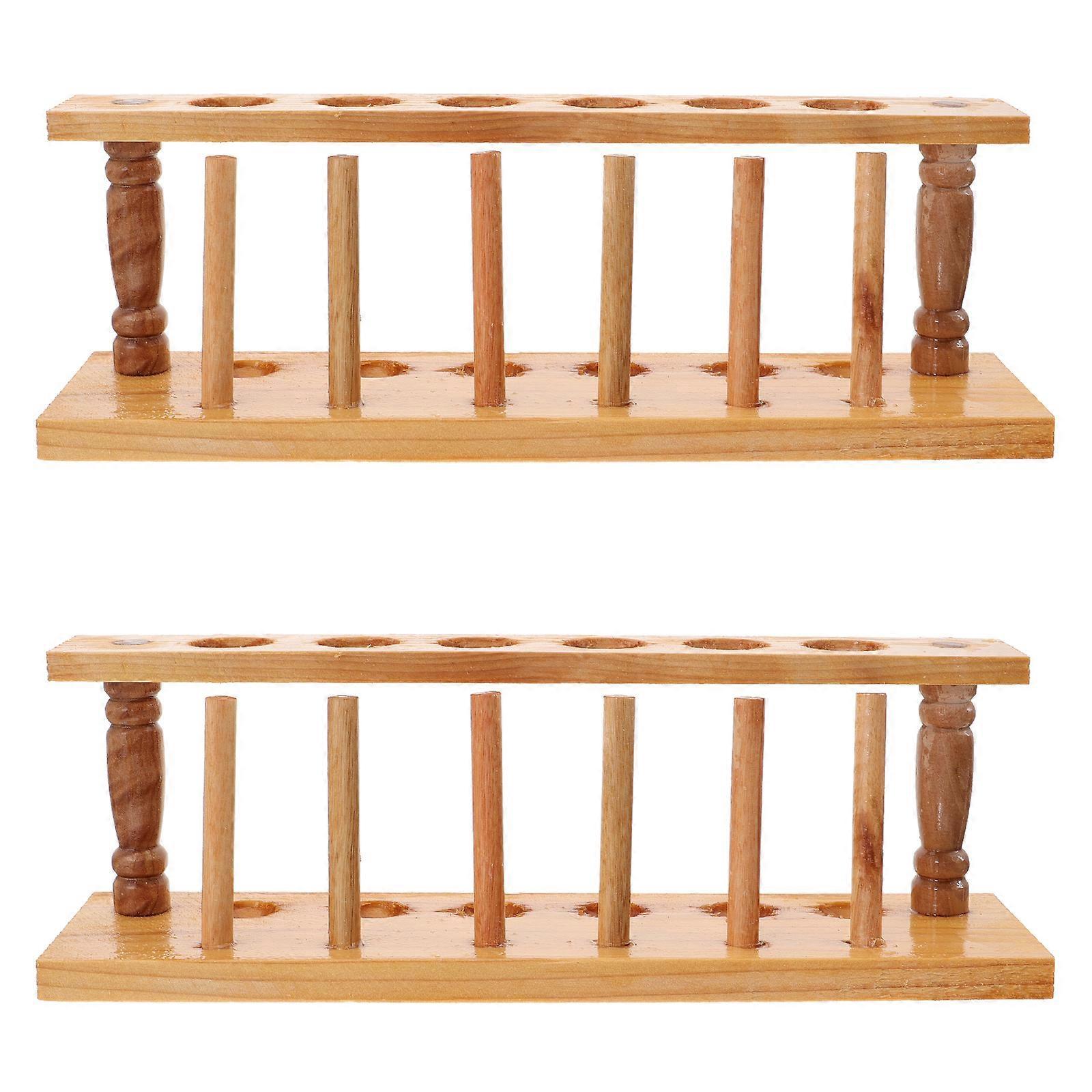 2 Stück Holz-reagenzglasständer, Labor-reagenzglasständer, Praktischer Reagenzglas-organizer-20.6x8.8cm