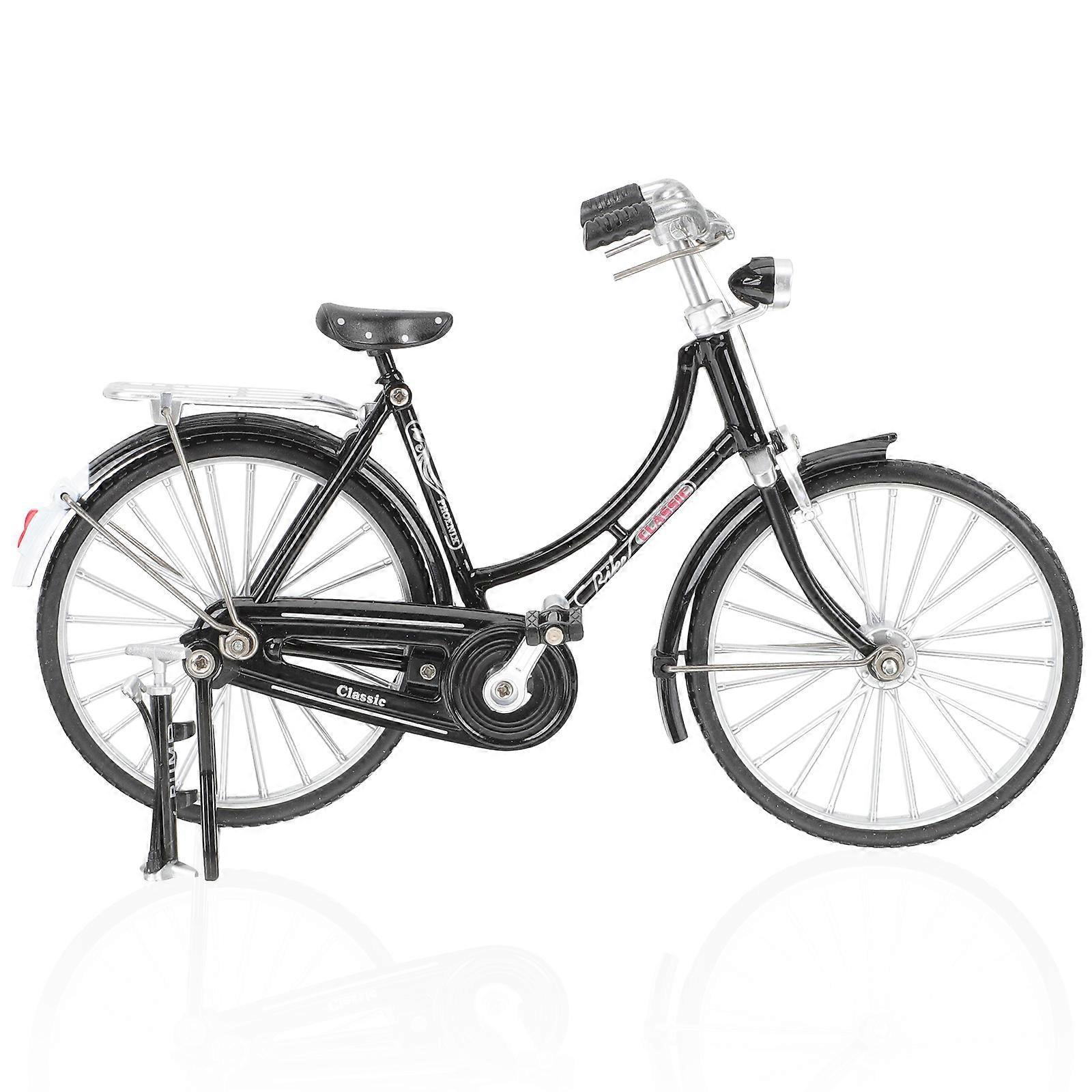 1 Set Vintage Fahrradmodell Luftpumpe Modell Sammlerstück Kunsthandwerk Skulptur Für Fahrradliebhaber-18x11cm-black