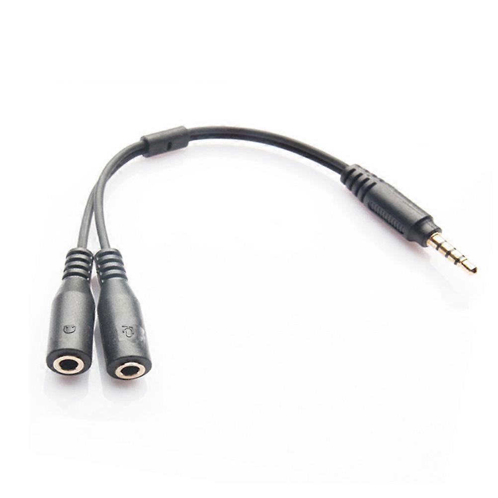 Headset-adapter Für Headsets Mit Separaten Kopfhörer-/mikrofonsteckern – 3,5-mm-klinke (4-polig) Auf 2x 3,5-mm-klinke (3-polig) (stecker/buchse)-black