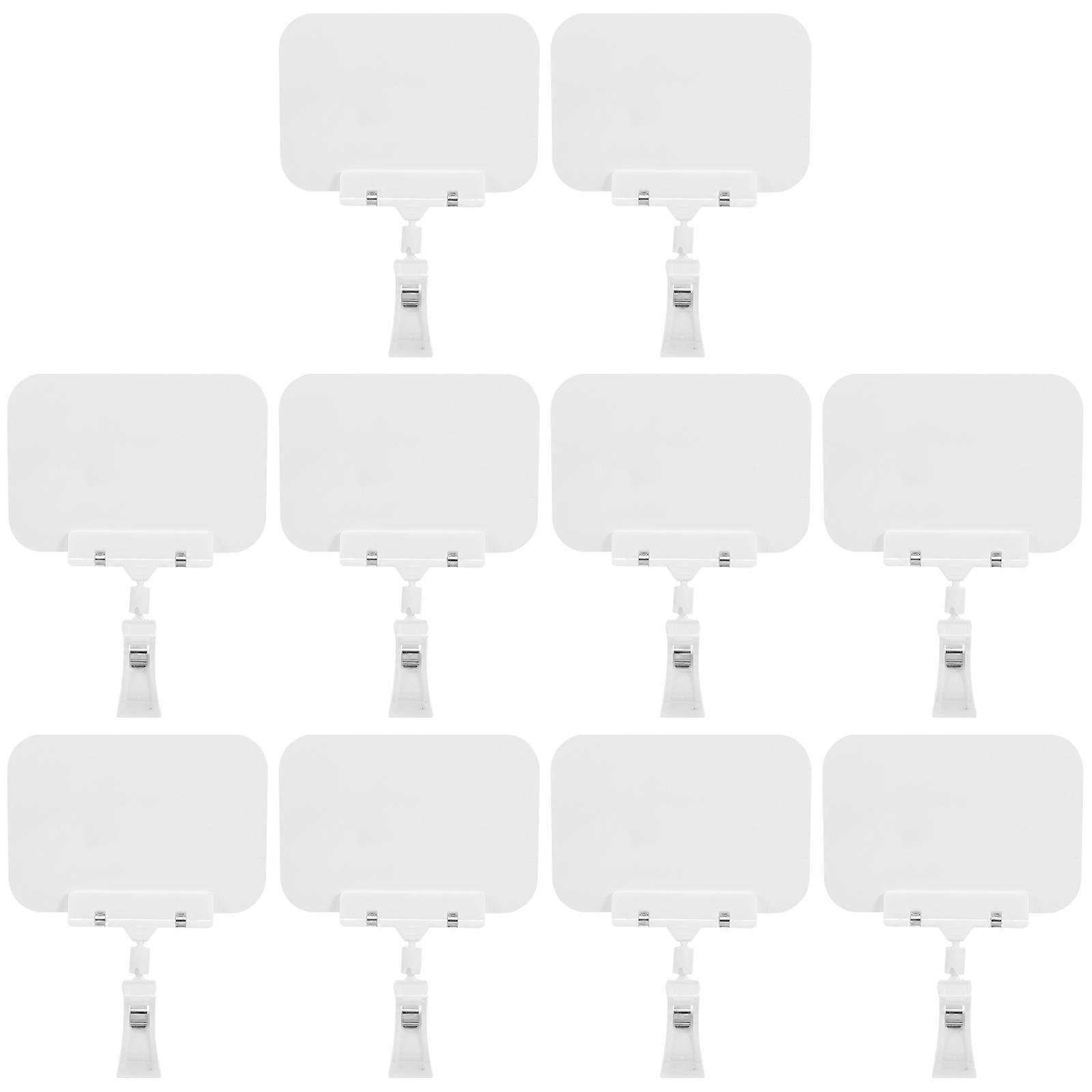 10 Stück Preisschildhalter, Warenschildhalter, Kleine Schilderhalter Mit Clips Für Supermärkte-21.00x14.50x2.00cm-white