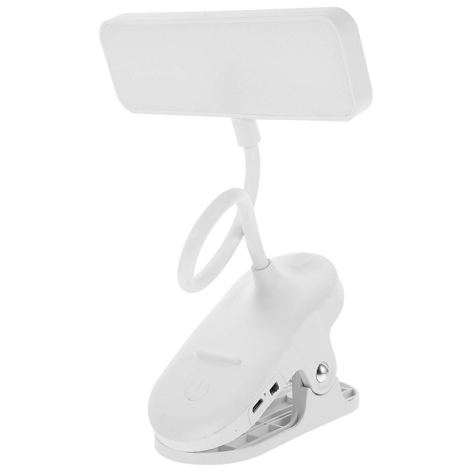 Wiederaufladbare Led-tischleuchte, Schreibtischlampe, Leselampe Fürs Bett, Led-leseleuchte Mit Clip-35.50x15.30x11.50cm-white