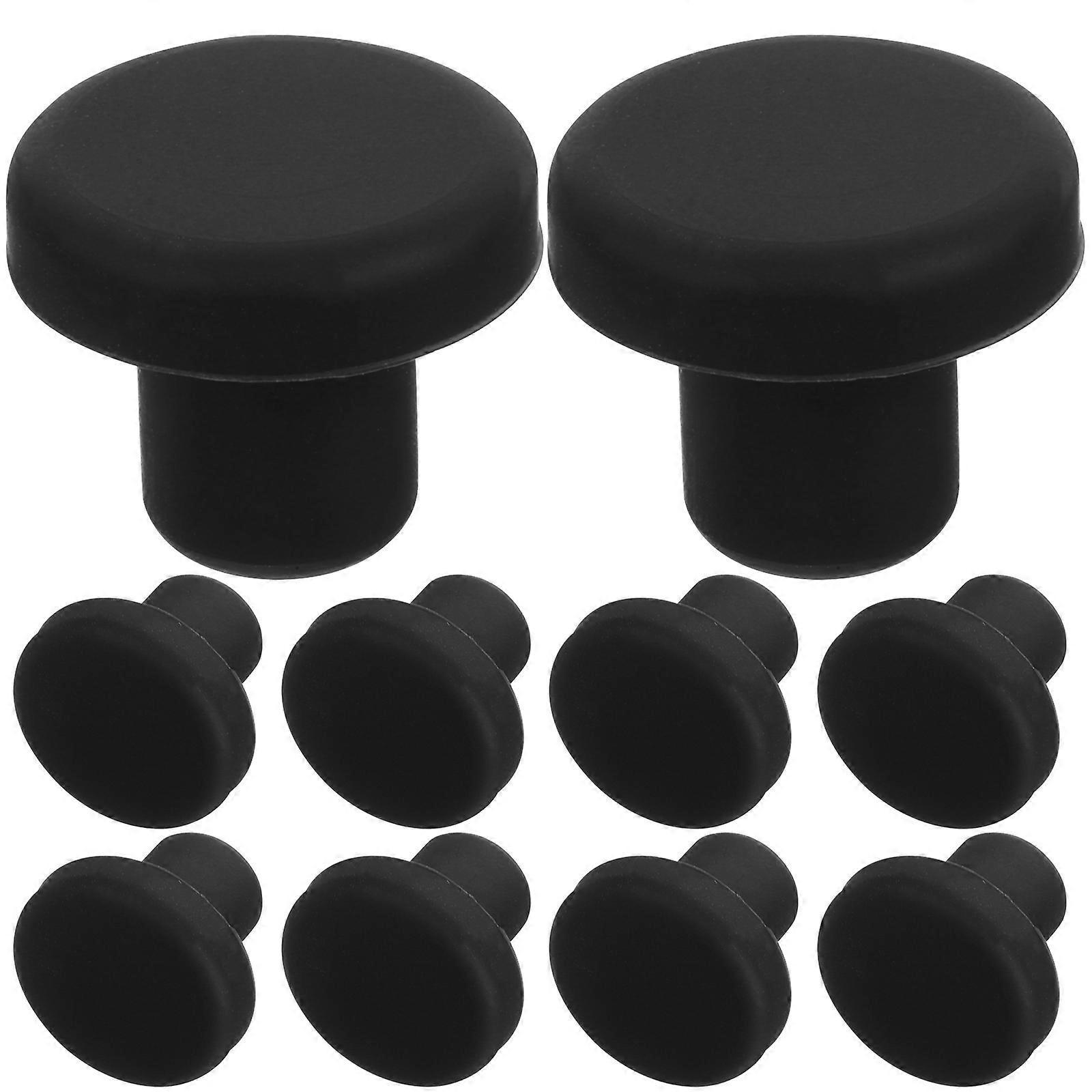 10 Stück T-förmige Gummistopfen, Rundlochstopfen, Gummidichtungsstopfen, Dichtungsstopper-1.50x1.50x1.30cm-black