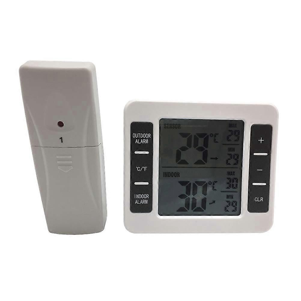 Kabelloses Innen- Und Außenthermometer Mit Sensor Und Digitaluhr Für Den Gebrauch In Schlafzimmern Und Wohnräumen – Ohne Batterie