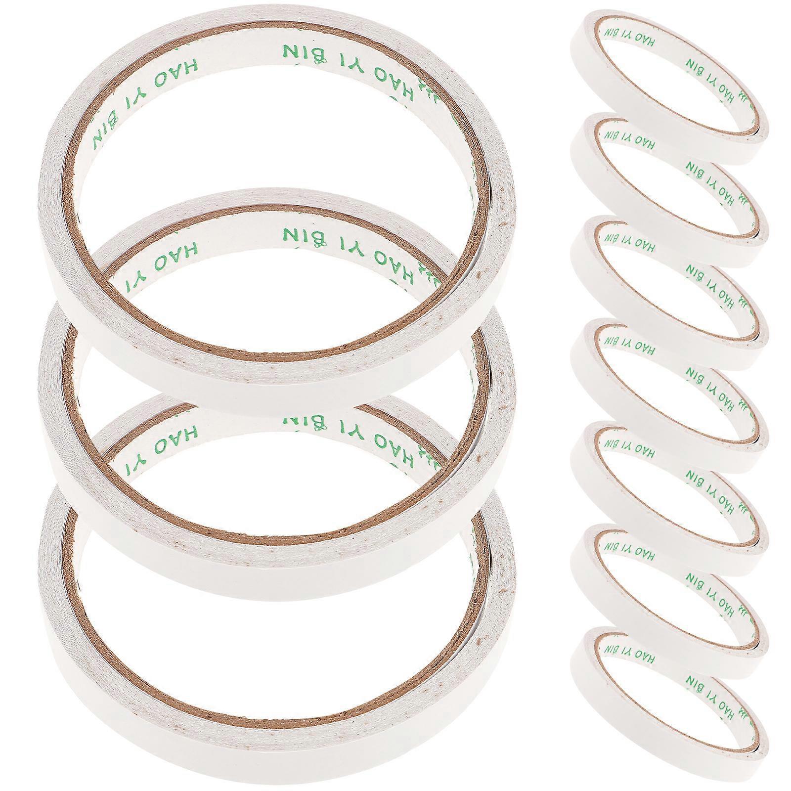 10 Stück Doppelseitiges Klebeband (1,2 X 800 Cm) Für Kunsthandwerk, Fotografie, Scrapbooking, Geschenkverpackungen, Bürobedarf Und Schulbedarf-white