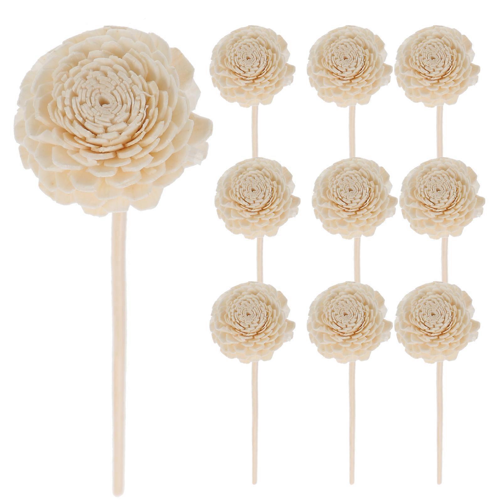 10 Stück Aromatherapie-rattanstäbchen, Aromatherapie-zubehör, Blumenrattans-22x4.5cm-white