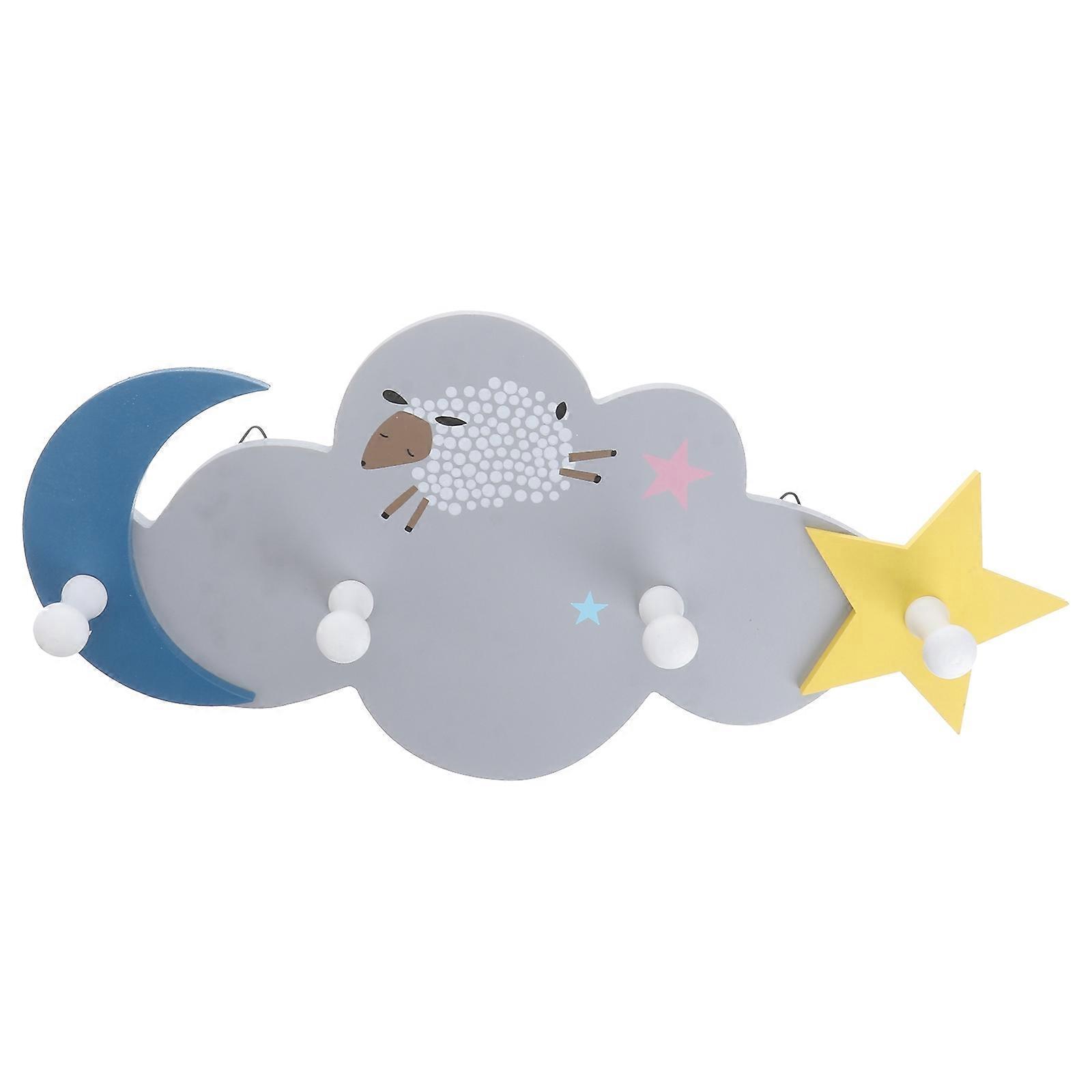 Kreativer Wandhaken, Cartoon-reihenhaken, Dekorativer Holzaufhänger, Bezaubernder Hängehaken Für Balkon, Badezimmer, Küche (farbe Zufällig)-34x16cm-light Grey
