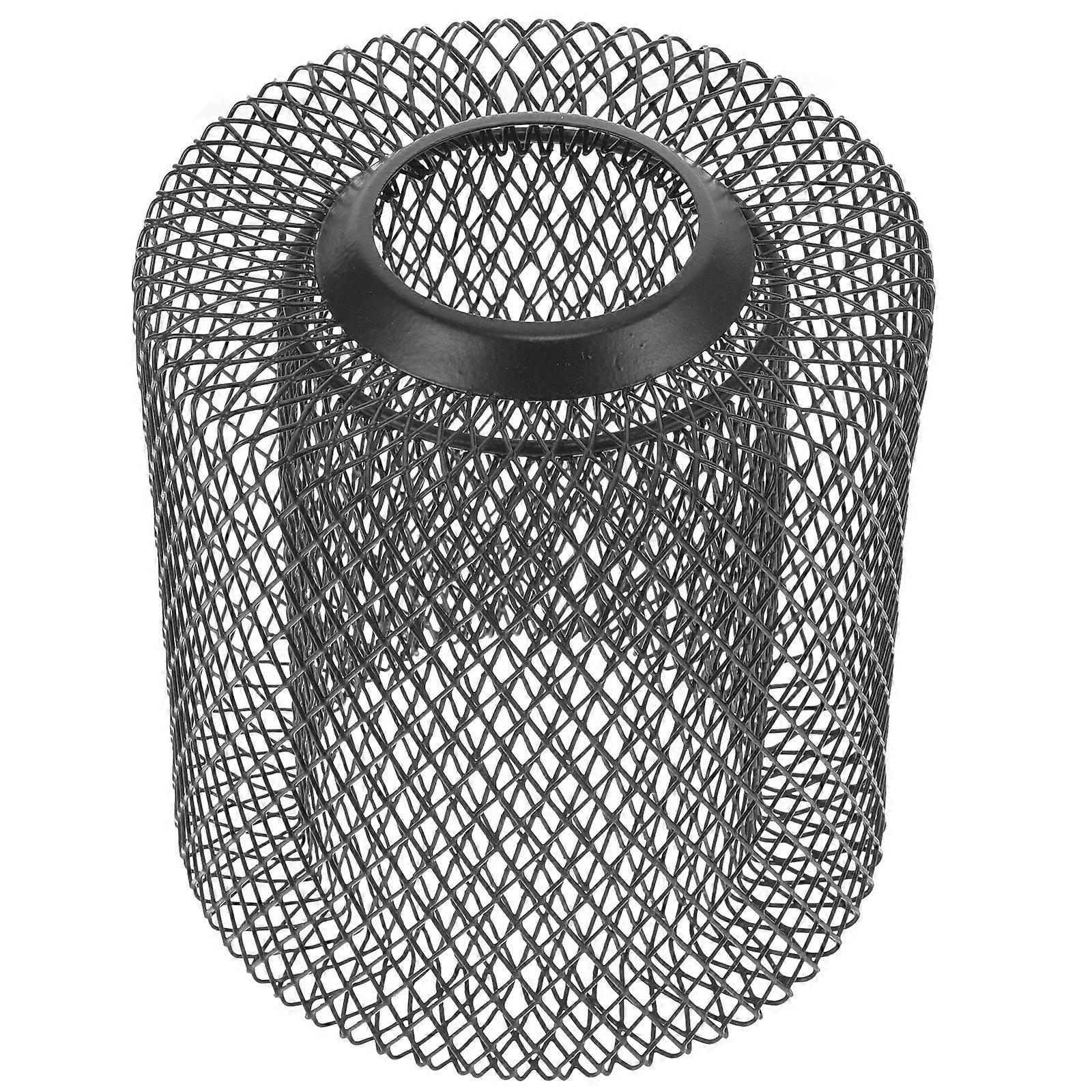 Lampenschirm Aus Eisengewebe, Geometrischer, Zweilagiger Deckenleuchtenbezug-12.00x10.00x10.00cm-black