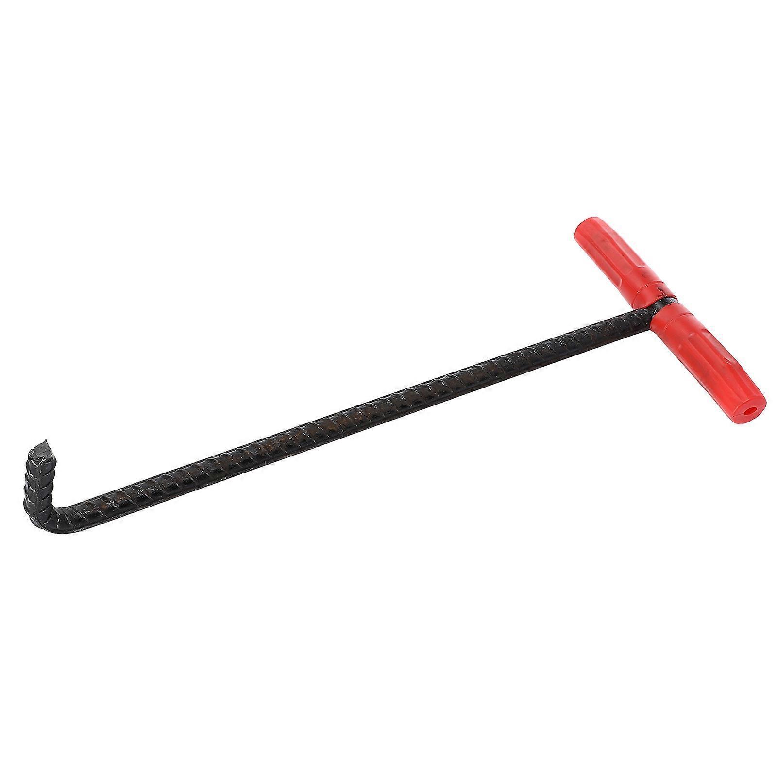 Stück T-förmiger Kanaldeckelhaken, Kanaltür-hebehaken, T-förmiger Dicker Schweinehaken-45x20cm-black