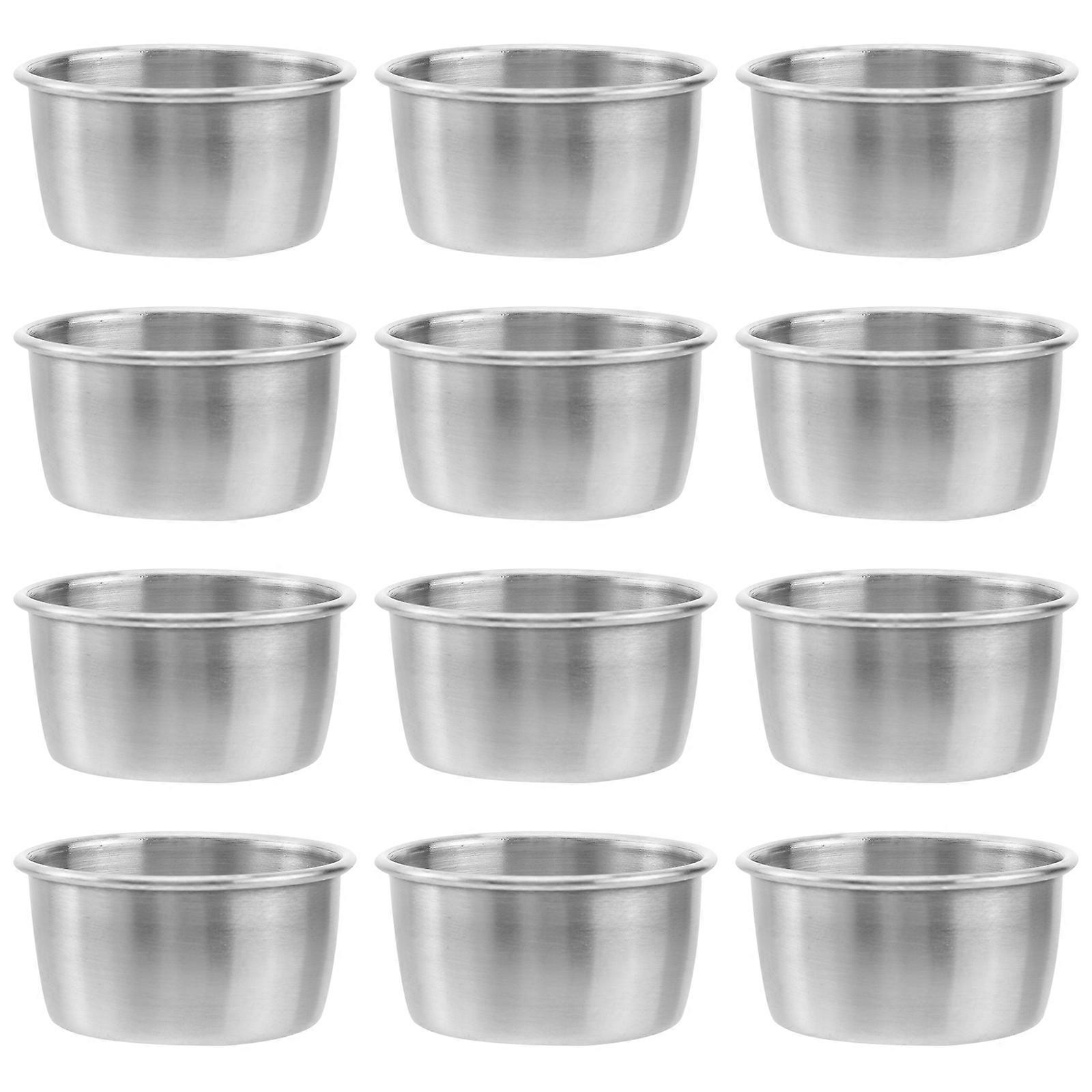 12-teiliges Set Edelstahl-saucenbecher, Tomatensaucenbehälter, Dipschalen Für Restaurant, Zuhause, Party-silver