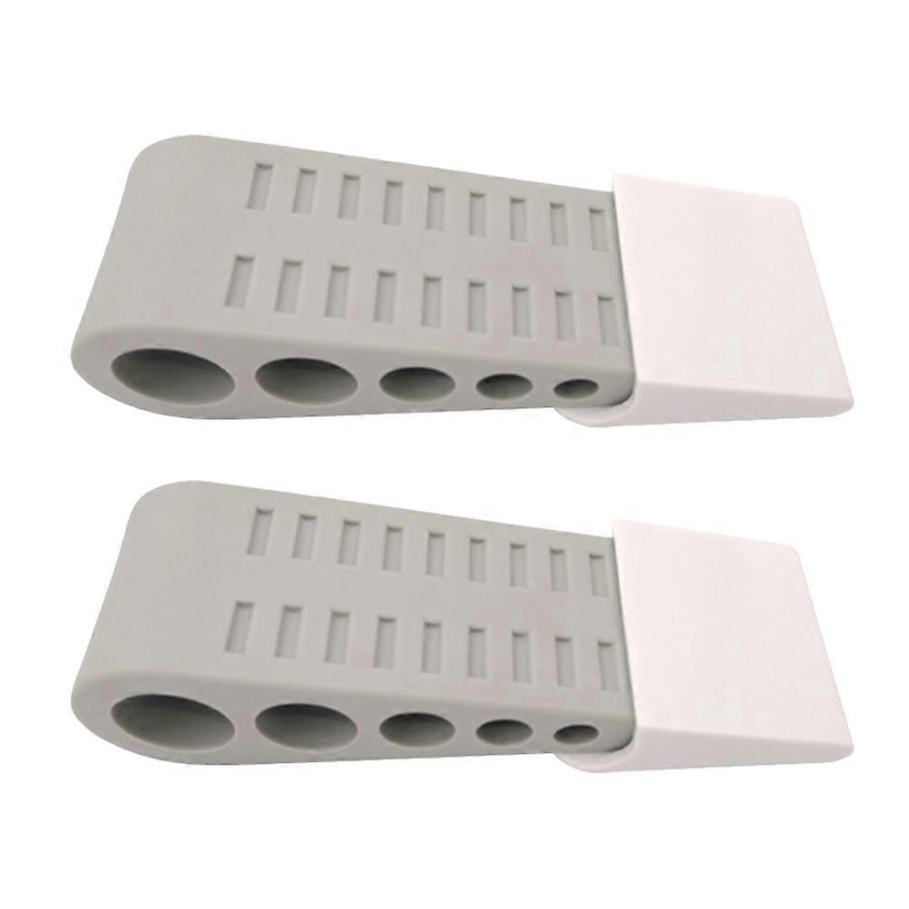 2er-set Türstopper Mit Einklemmschutz, Tragbarer Türstopper Aus Tpr Für Zuhause, Büro, Schule, Schlafzimmer (grauer Türstopfen + Weißer Türstopper)-12.40x4.00x3.00cm-grey