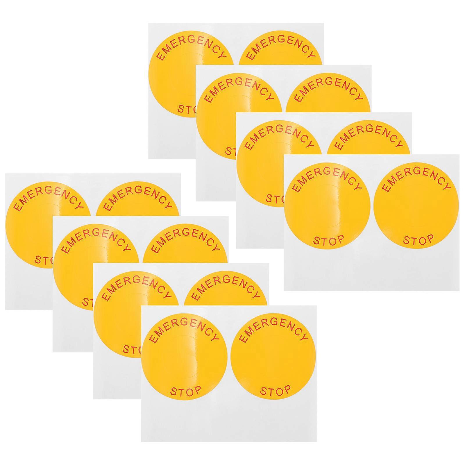 8 Bögen Notstopp-aufkleber Für Industriemaschinen-6.20x6.20x0.01cm