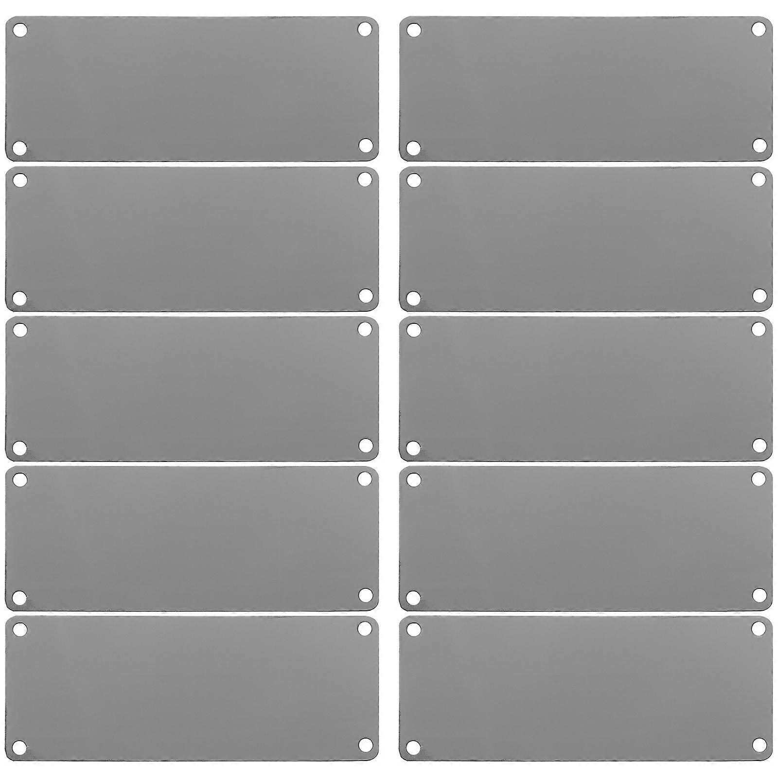 10 Namensschilder Zum Selbstgravieren, Multifunktionale Metallschilder-10.00x4.00x0.05cm