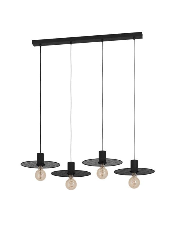 EGLO IKESTON LANGER TISCH 4L E27 SCHWARZ/GITTER