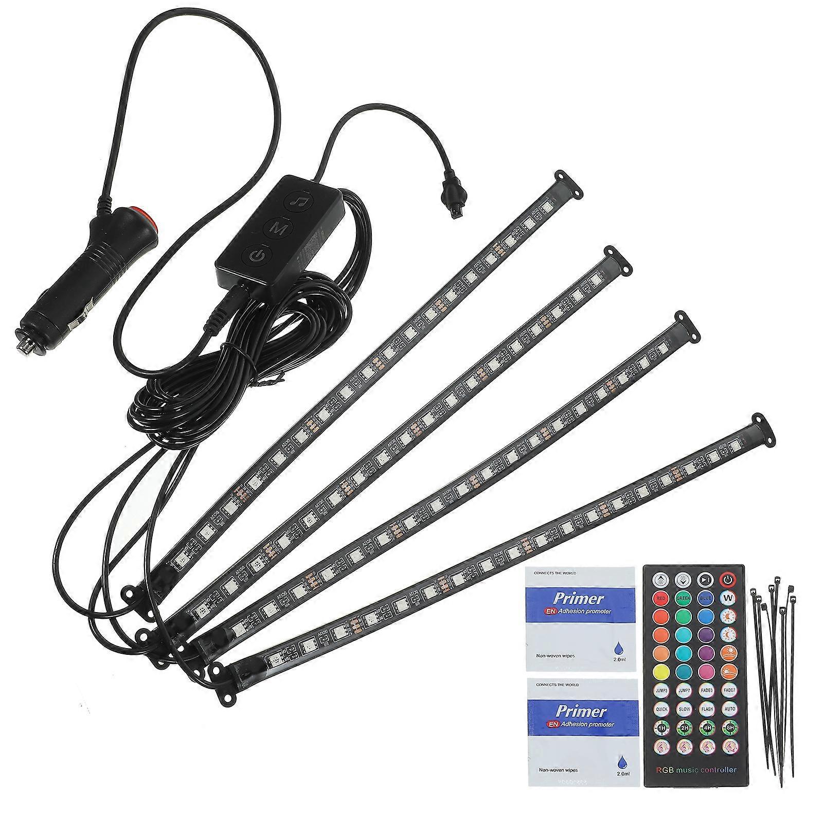 Led-lichtleiste Für Den Innenraum, Fernbedienung, Mehrfarbig-34.50x2.00x2.00cm