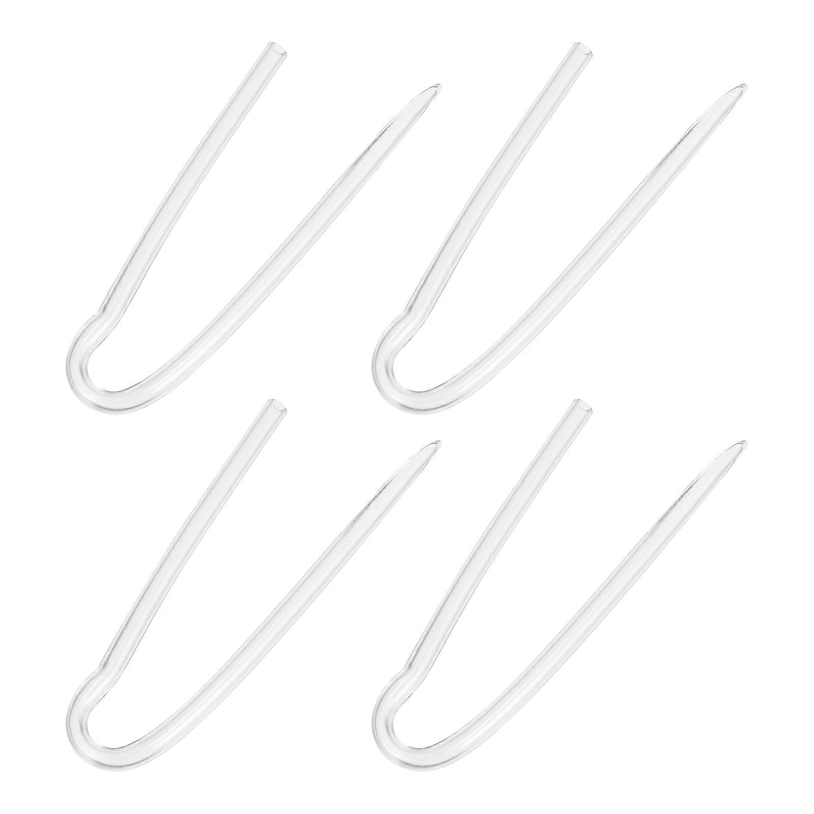 4 Stück Vorgeformte Pvc-schläuche Vom Typ R, Gebogen, Für Hinter-dem-ohr-hörgeräte-7x2.5x0.5cm