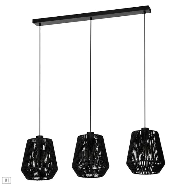 EGLO PERSLEY LANGER TISCH L920 3XE27 SCHWARZ FSC