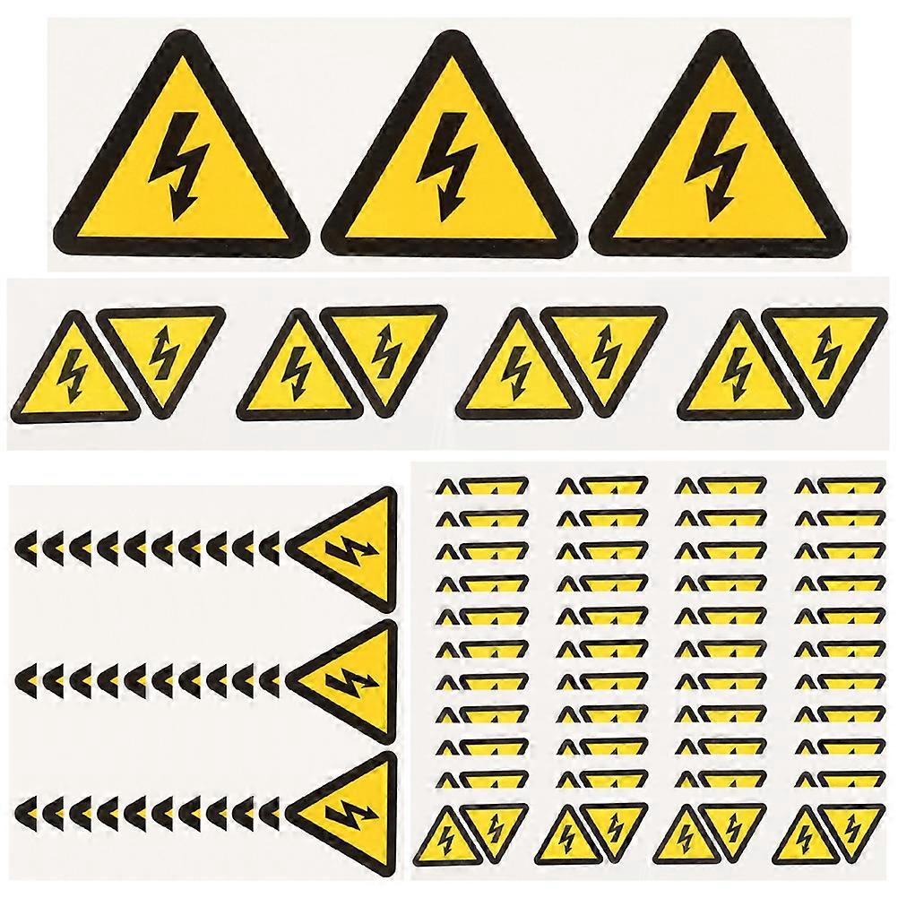 24 Warnaufkleber Zum Thema Stromschlaggefahr-5.00x5.00x0.10cm-yellow