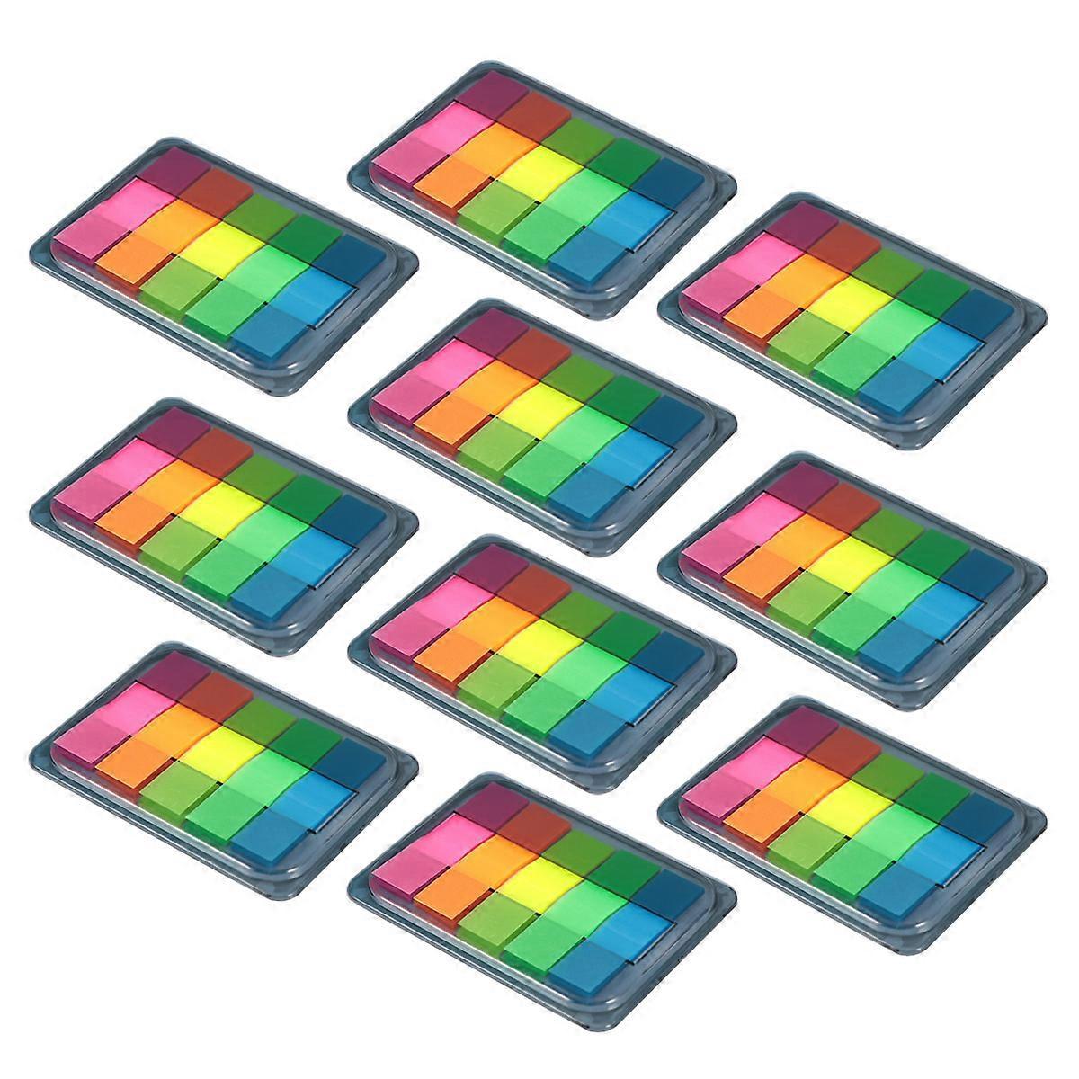 10 Stück Index-etiketten-aufkleber, Haftnotizblöcke, Fluoreszierende Notizaufkleber, Selbstklebende Notizblöcke, Hübsche Blöcke Für Büro Und Schule (bunt)-colorful