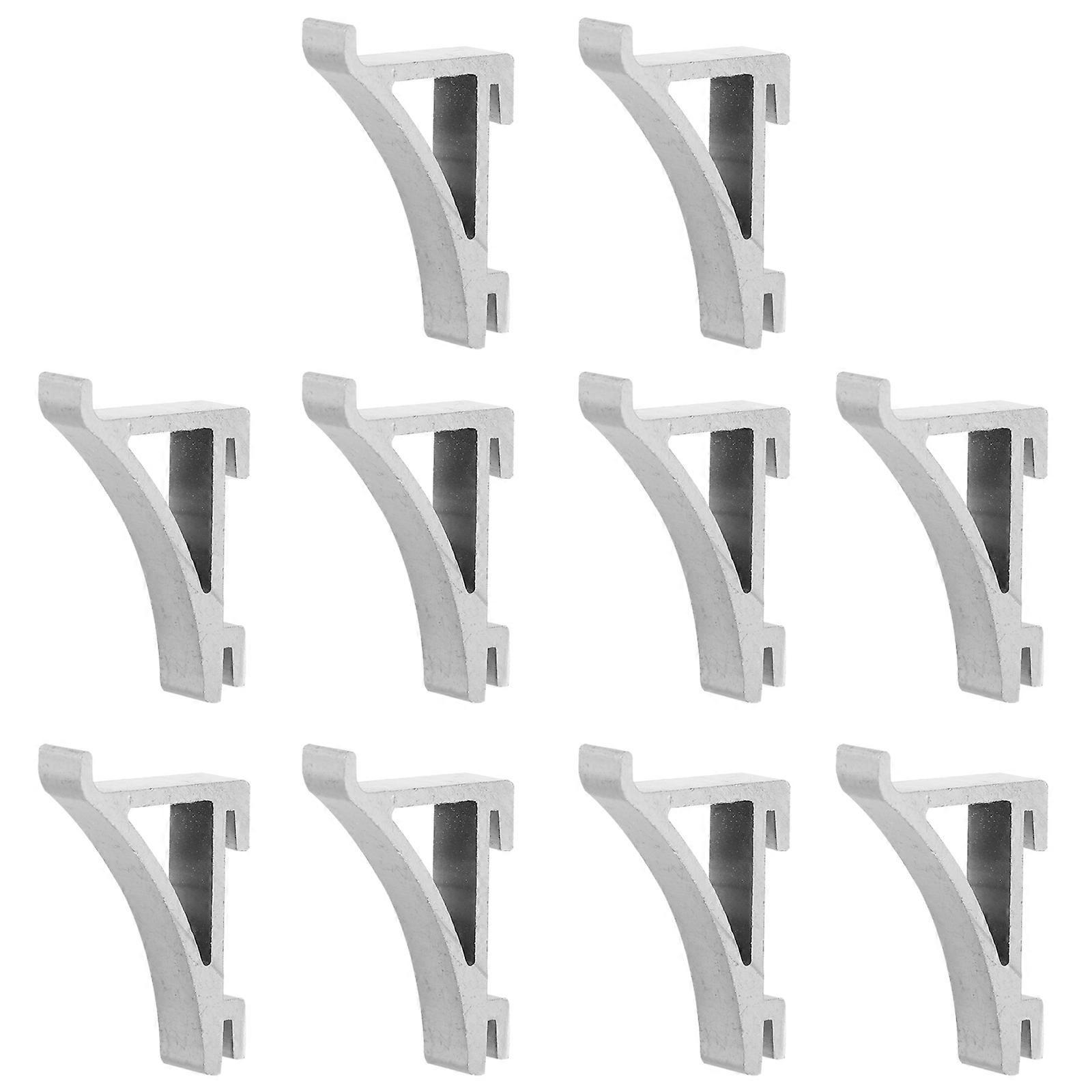 10 Stück Gefrierschrankregal-clips, Kühlschrank-stützhaken, Kühlregal-stütze-4.00x2.50x0.90cm-silver