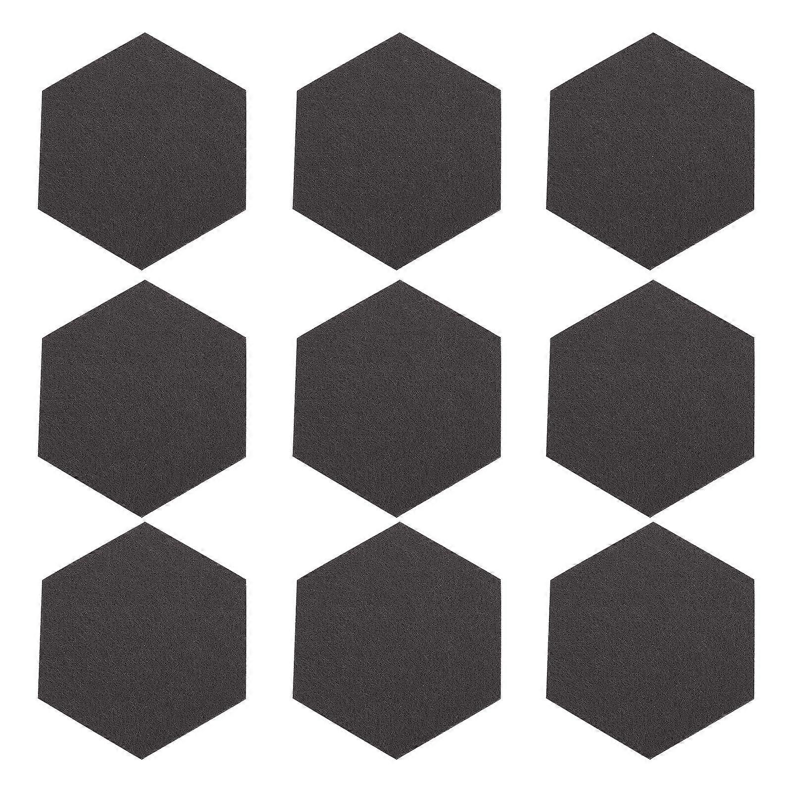 12 Stück Sechseckige Filz-pinnwände Für Das Büro Oder Die Wohnung-14.00x12.00x0.50cm-black