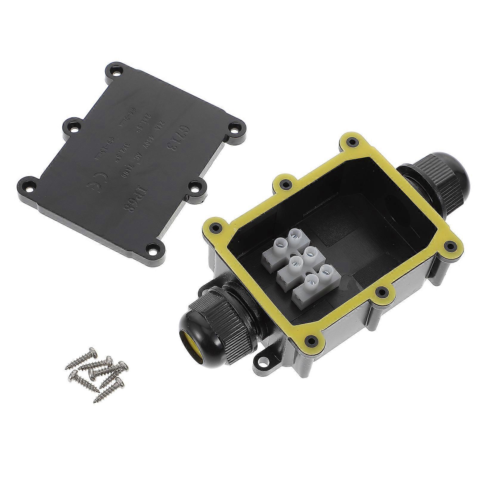 Wasserdichte Anschlussdose, Kabelverbinder, Wasserdichte Außen-elektrobox-13.5x7x3.6cm-black
