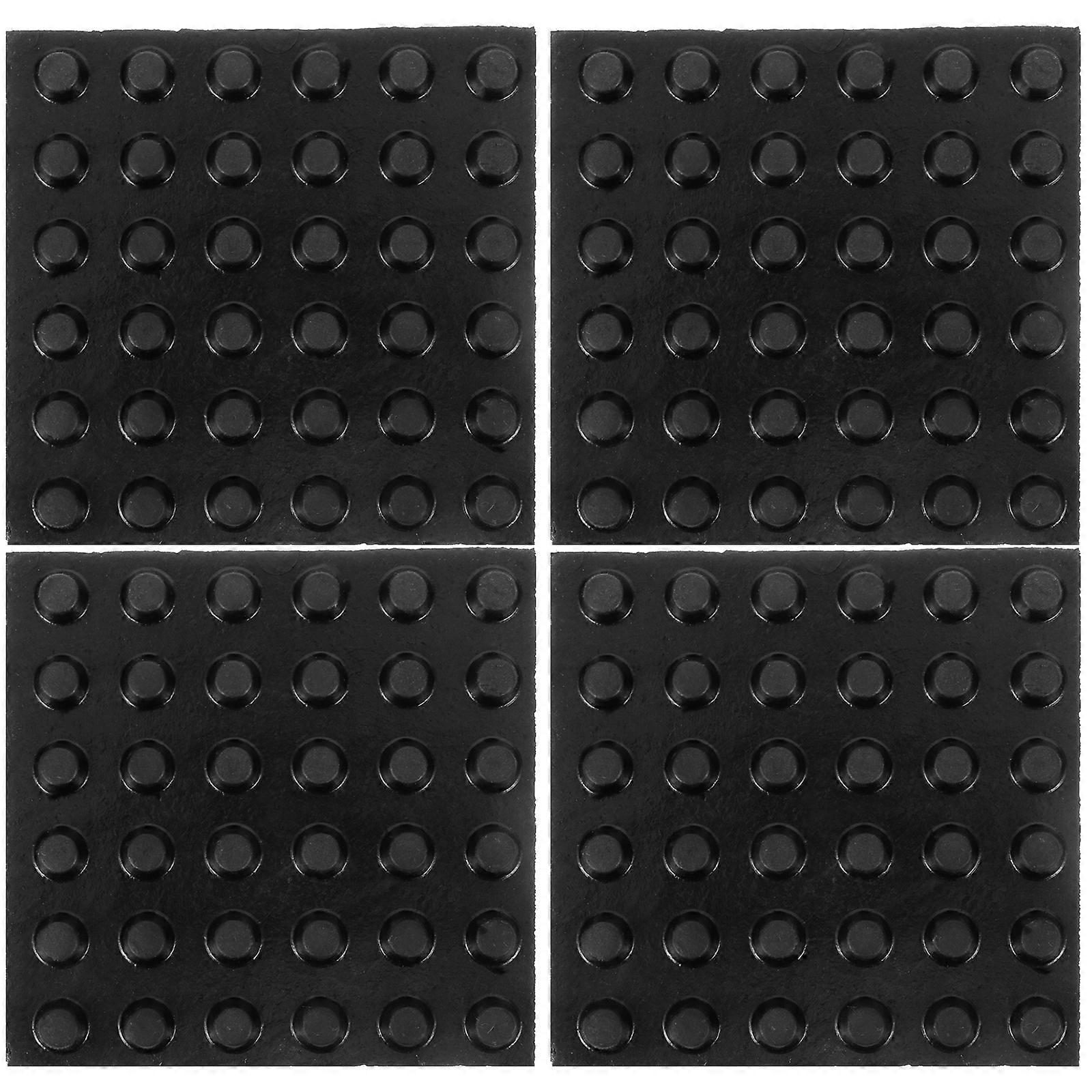 4 Stück Antivibrationspads Für Waschmaschinen, Geräuschdämpfungsmatten Aus Gummi-10.00x10.00x1.50cm-black