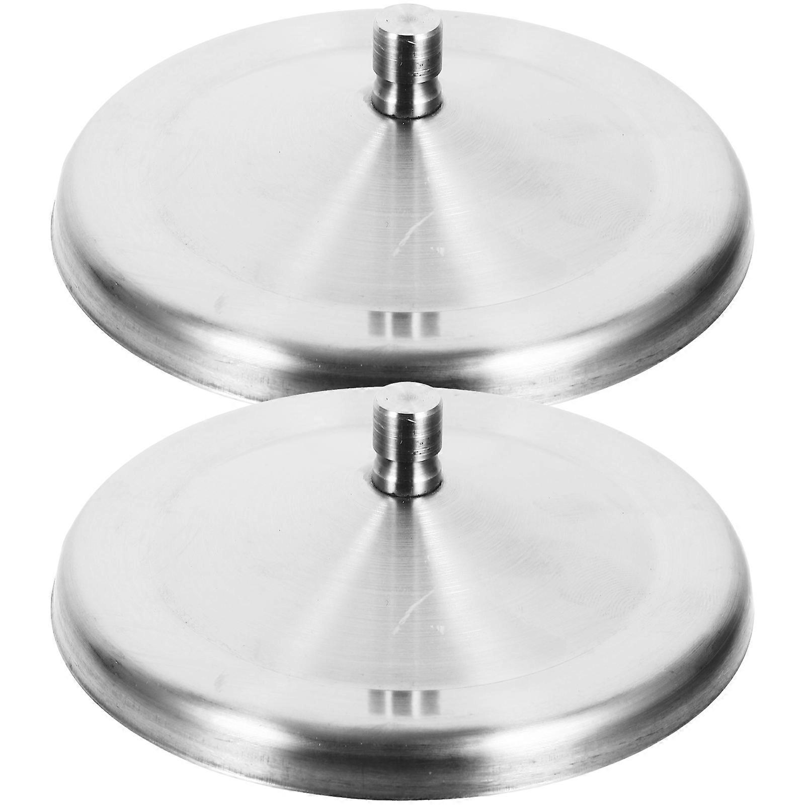 Stück 10 Cm Robuste Edelstahl-becherdeckel, Staubdichte Silikon-becherabdeckungen, Trinkbecherdeckel (silber)-10.00x10.00x3.20cm-silver