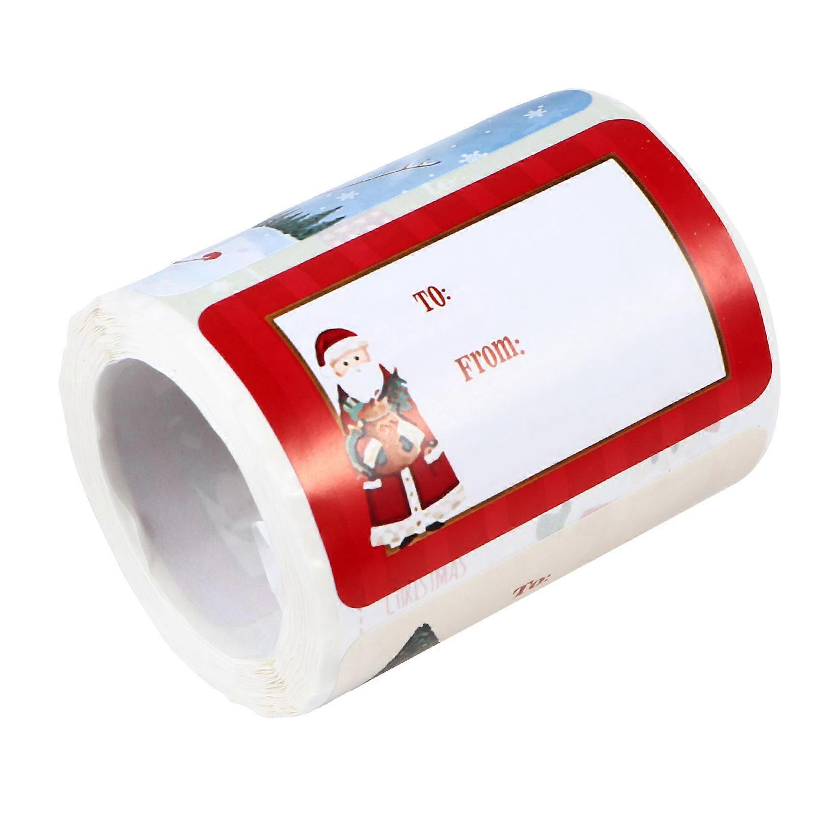 250 Stück Pro Rolle Selbstklebende Weihnachtssiegelaufkleber-7.5x5x0.1cm
